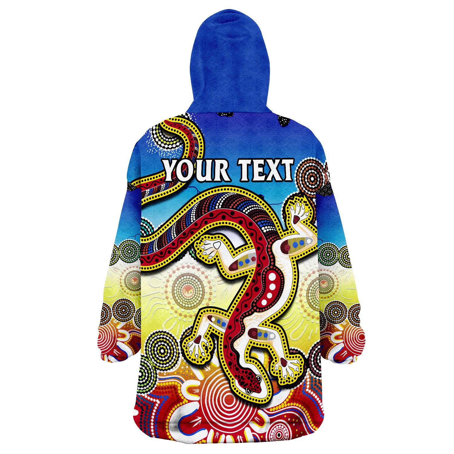 (Custom Personalised) Australia Indigenous Red Lizard Love Aussie Artsy Wearable Blanket Hoodie - Vibe Hoodie Shop