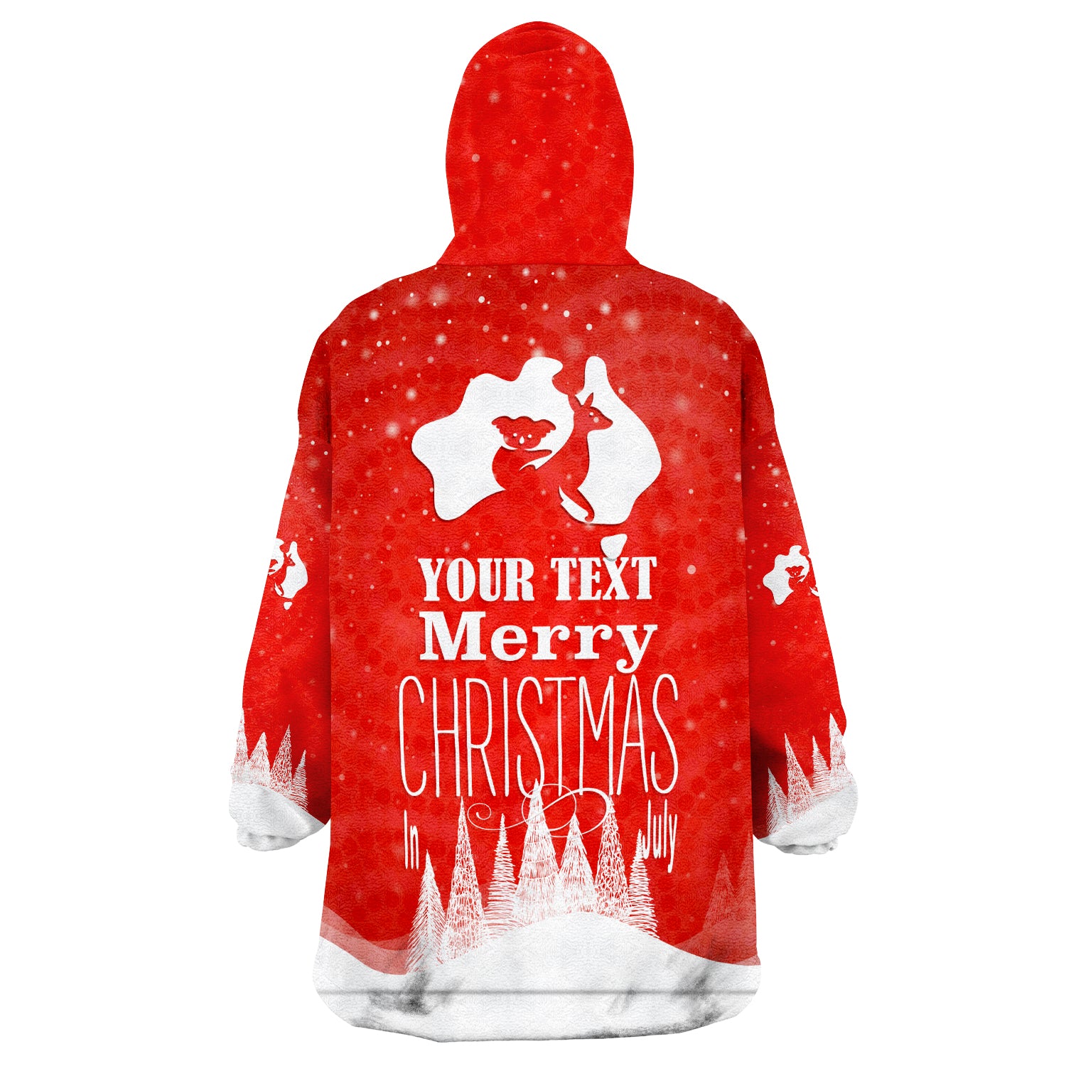 (Custom Personalised) Australia Yulefest Australian Xmas Tree Snow Wearable Blanket Hoodie - Vibe Hoodie Shop