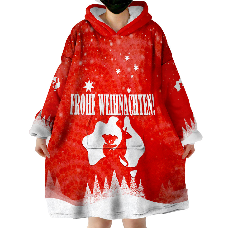 (Custom Personalised) Australia Yulefest Australian Xmas Tree Snow Wearable Blanket Hoodie - Vibe Hoodie Shop