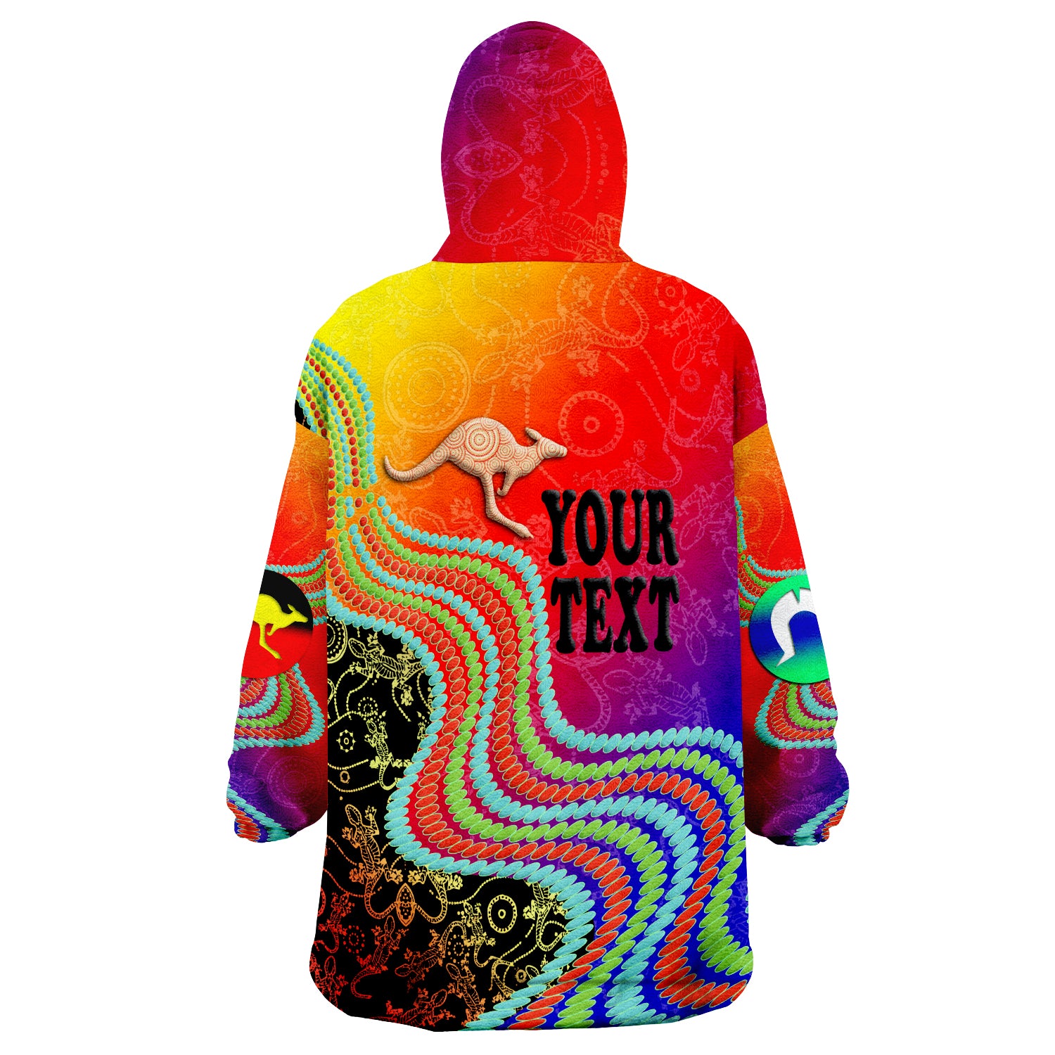 (Custom Personalised) Australian NAIDOC Week 2022 Indigenous Style Wearable Blanket Hoodie - Vibe Hoodie Shop