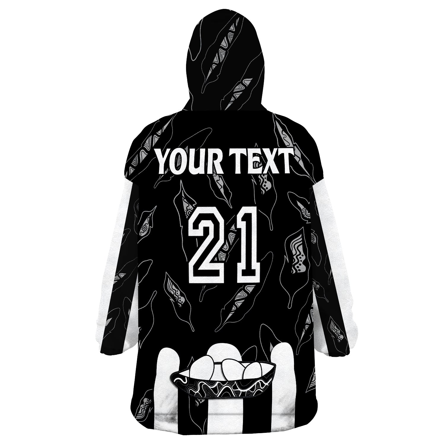 (Custom Personalised) Collingwood Magpies Indigenous Guernsey No1 Version Wearable Blanket Hoodie - Vibe Hoodie Shop