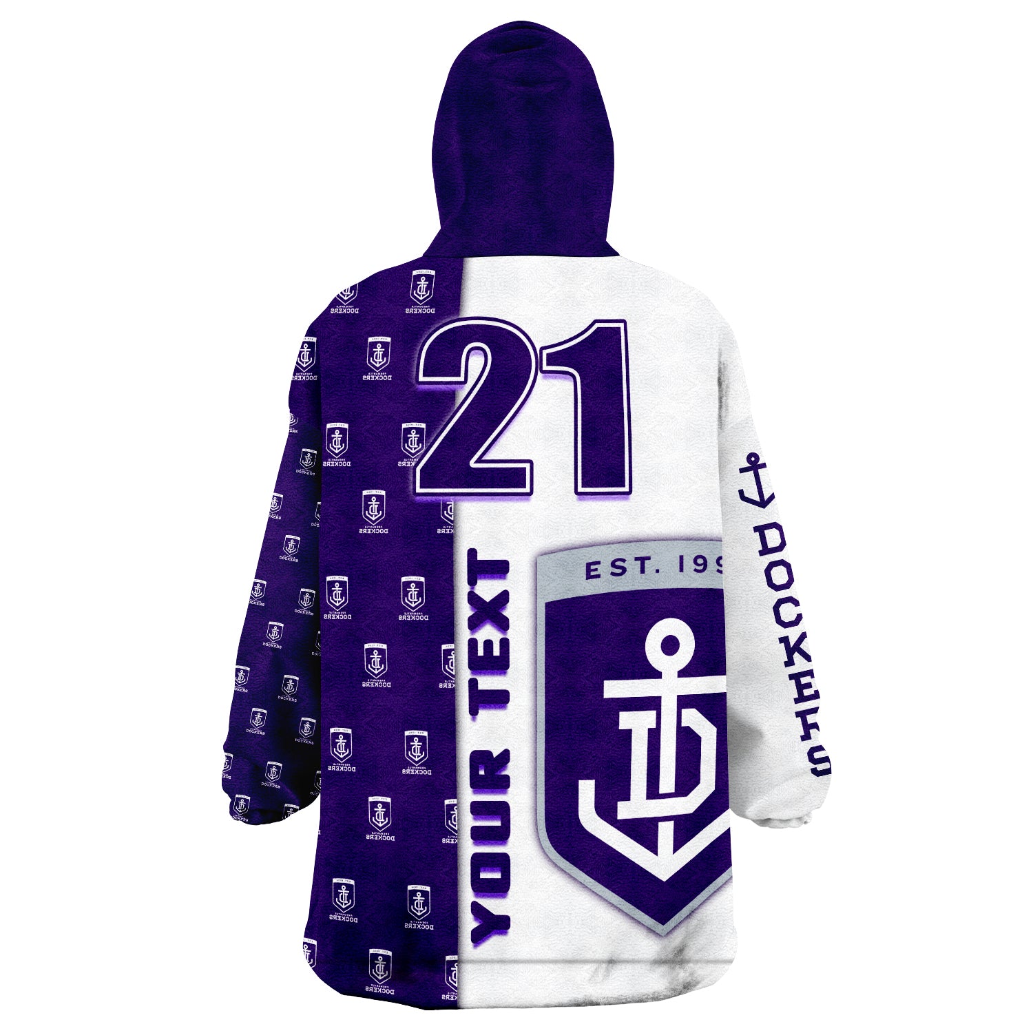(Custom Personalised) Fremantle Football Dockers Simple Style Wearable Blanket Hoodie - Vibe Hoodie Shop