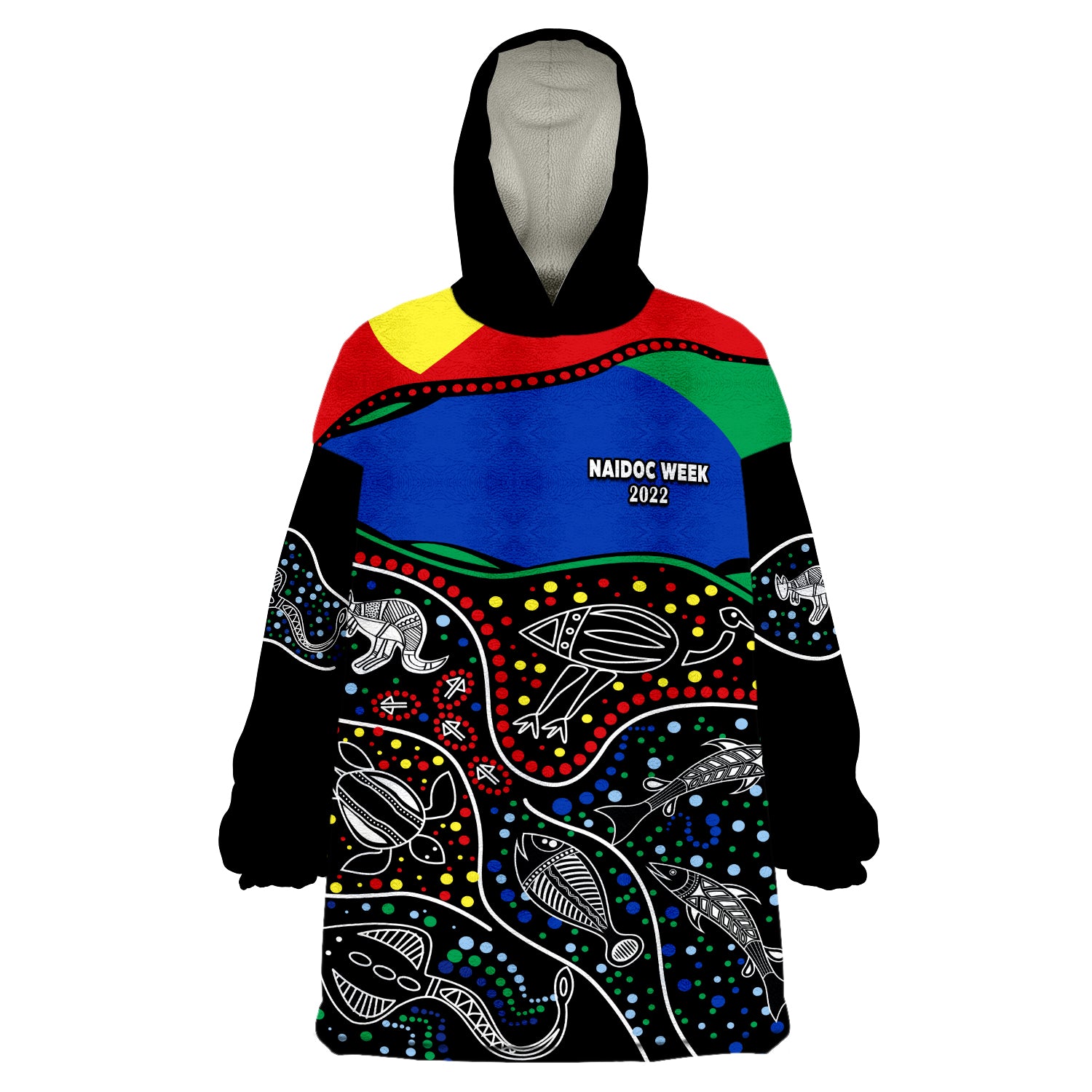 (Custom Personalised) NAIDOC Week 2022 National Aborigines And Torres Strait Islander Animals Aboriginal Wearable Blanket Hoodie - Vibe Hoodie Shop