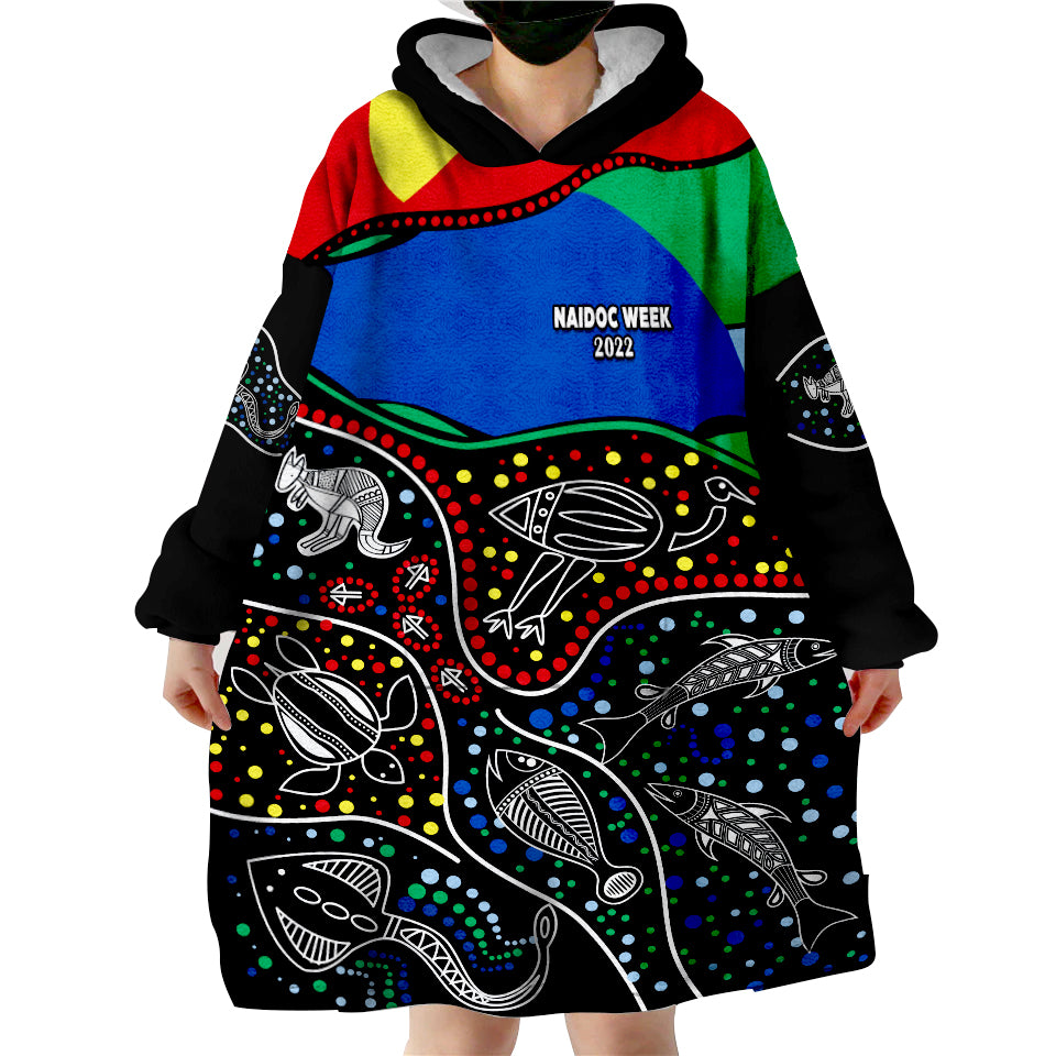 (Custom Personalised) NAIDOC Week 2022 National Aborigines And Torres Strait Islander Animals Aboriginal Wearable Blanket Hoodie - Vibe Hoodie Shop