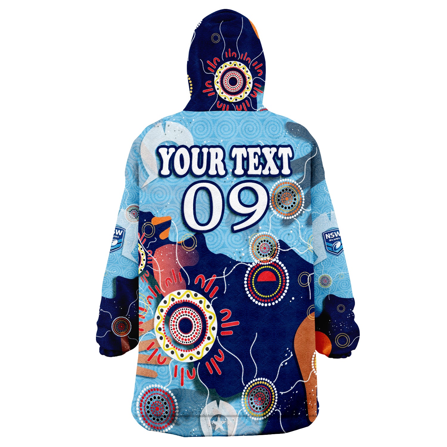 (Custom Personalised) New South Wales NSW Rugby NAIDOC Week 2022 Aboriginal Style Wearable Blanket Hoodie - Vibe Hoodie Shop