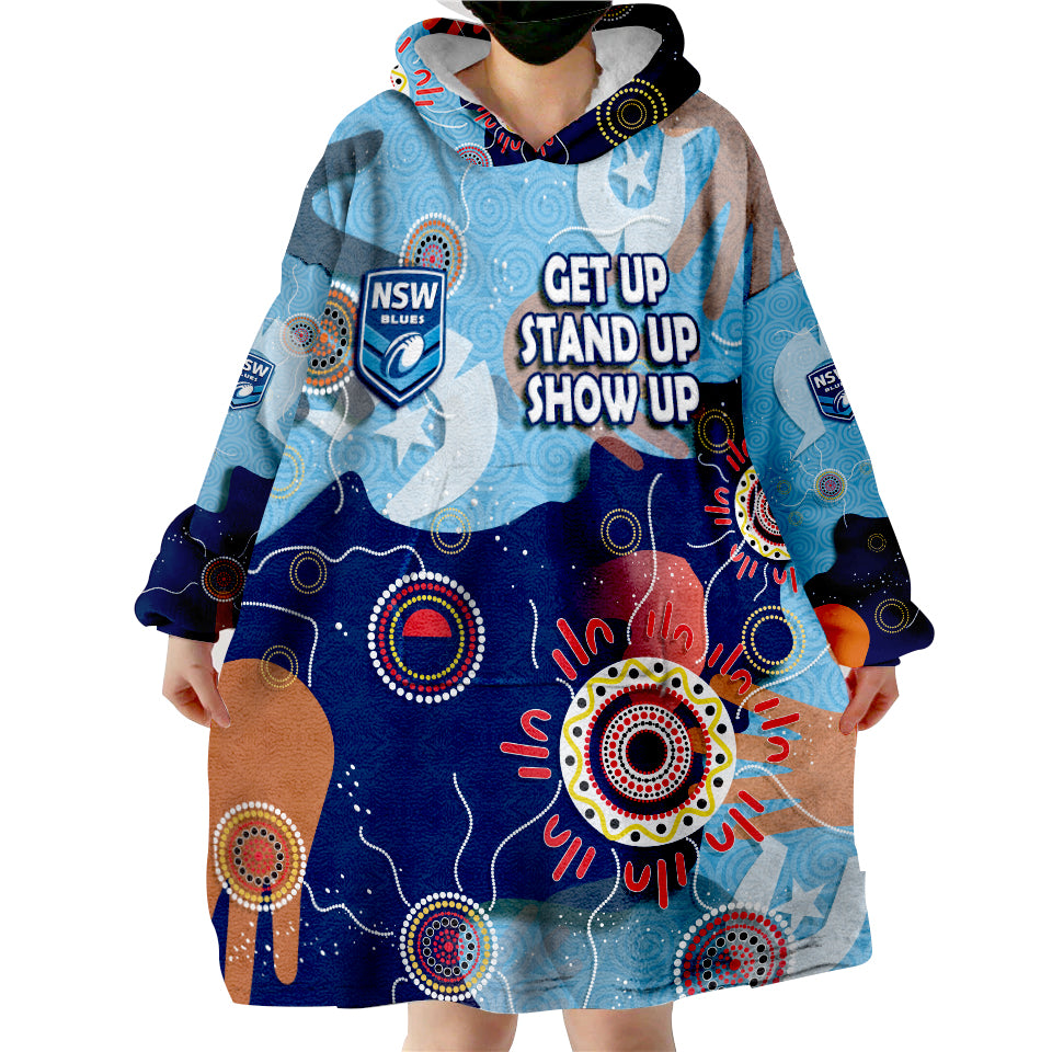 (Custom Personalised) New South Wales NSW Rugby NAIDOC Week 2022 Aboriginal Style Wearable Blanket Hoodie - Vibe Hoodie Shop