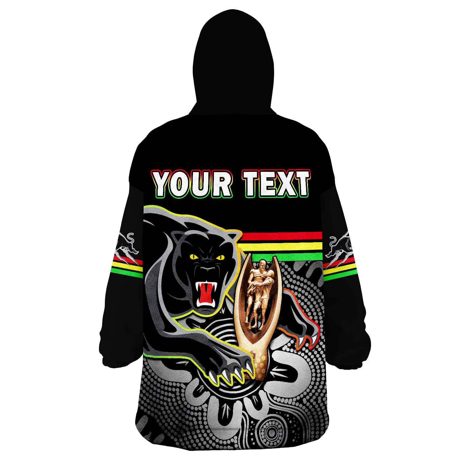 Custom Personalised Panthers Rugby Pennies Premiers 2022 Back To Back Indigenous Original Wearable Blanket Hoodie - Vibe Hoodie Shop