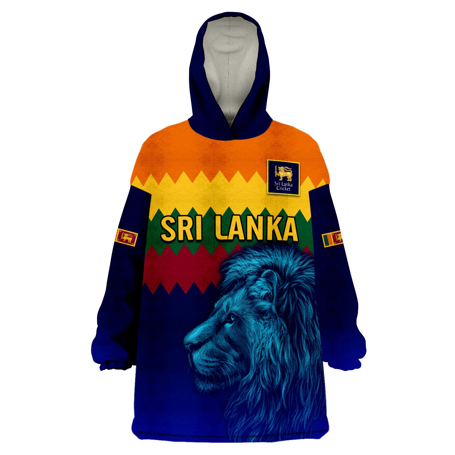 (Custom Personalised) Sri Lanka The Lions Cricket Wearable Blanket Hoodie - Vibe Hoodie Shop