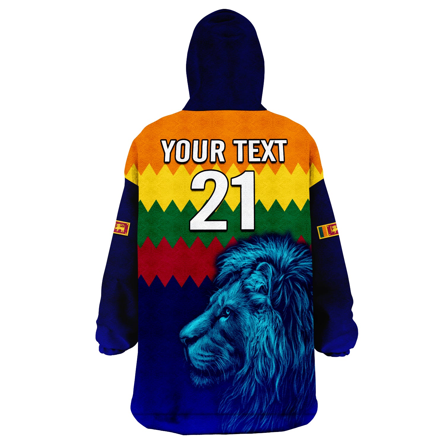 (Custom Personalised) Sri Lanka The Lions Cricket Wearable Blanket Hoodie - Vibe Hoodie Shop