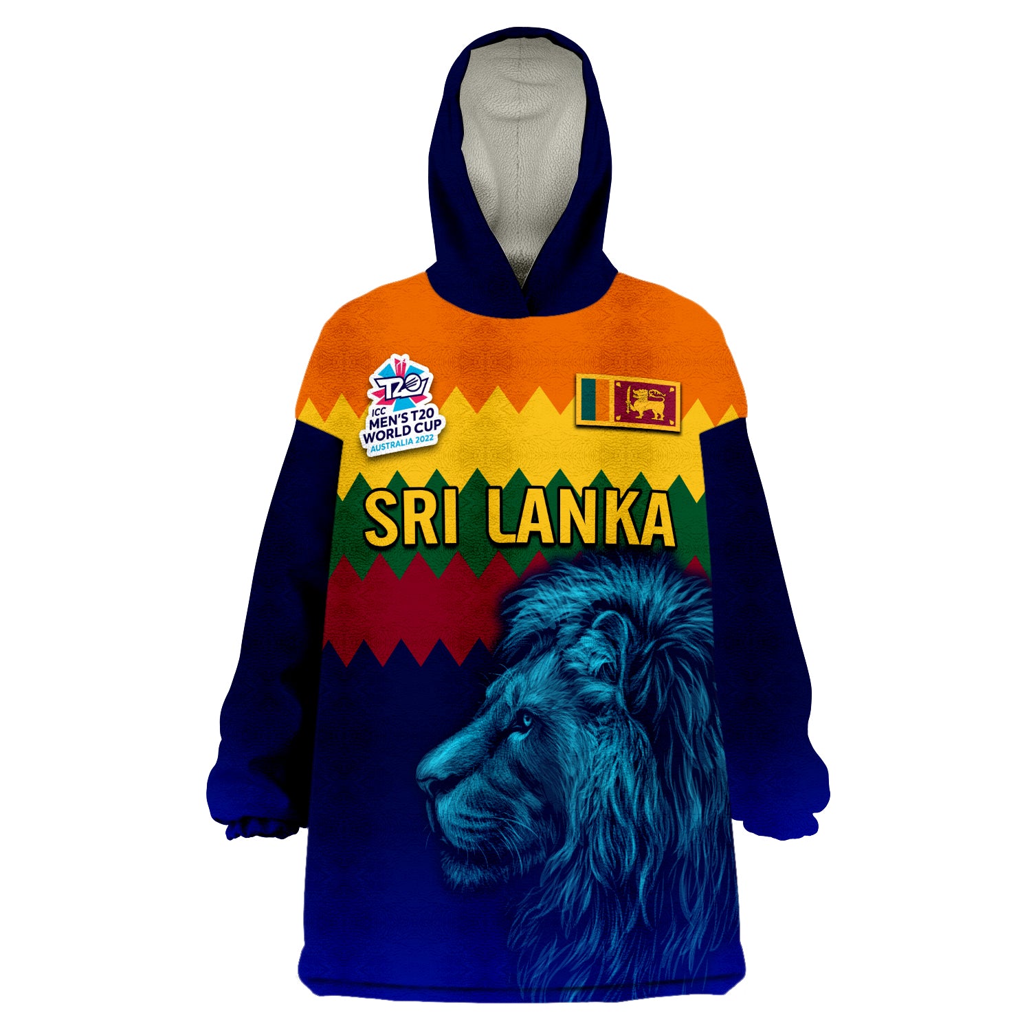 (Custom Personalised) Sri Lanka The Lions Cricket Men's T20 World Cup Wearable Blanket Hoodie - Vibe Hoodie Shop