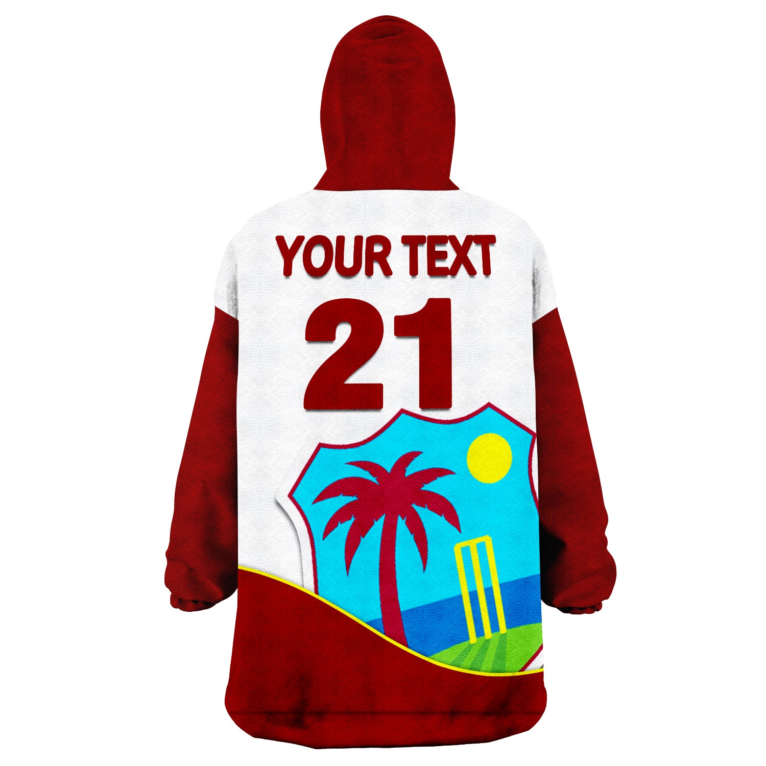(Custom Personalised) West Indies Windie Cricket Wearable Blanket Hoodie - Vibe Hoodie Shop