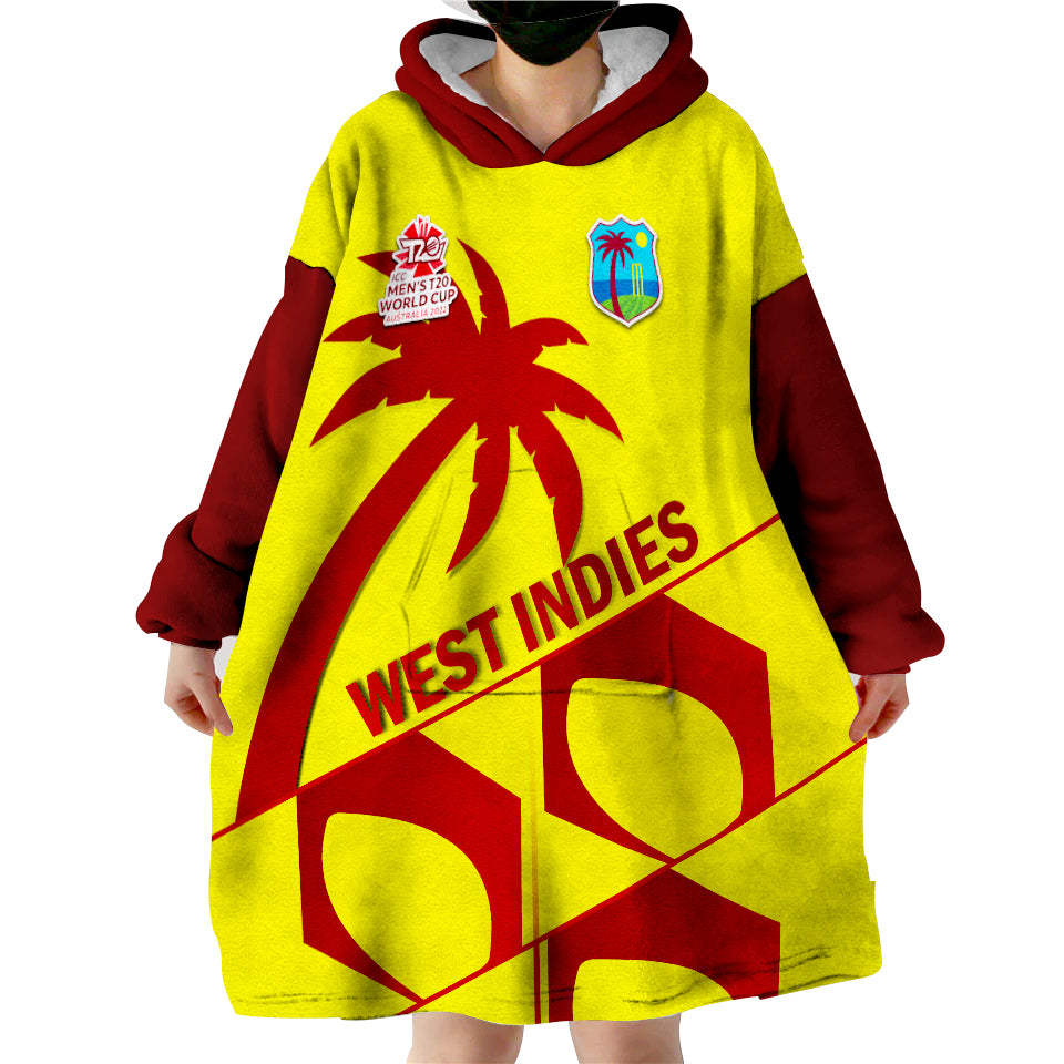 (Custom Personalised) West Indies Windies Cricket Men's T20 World Cup Wearable Blanket Hoodie - Vibe Hoodie Shop