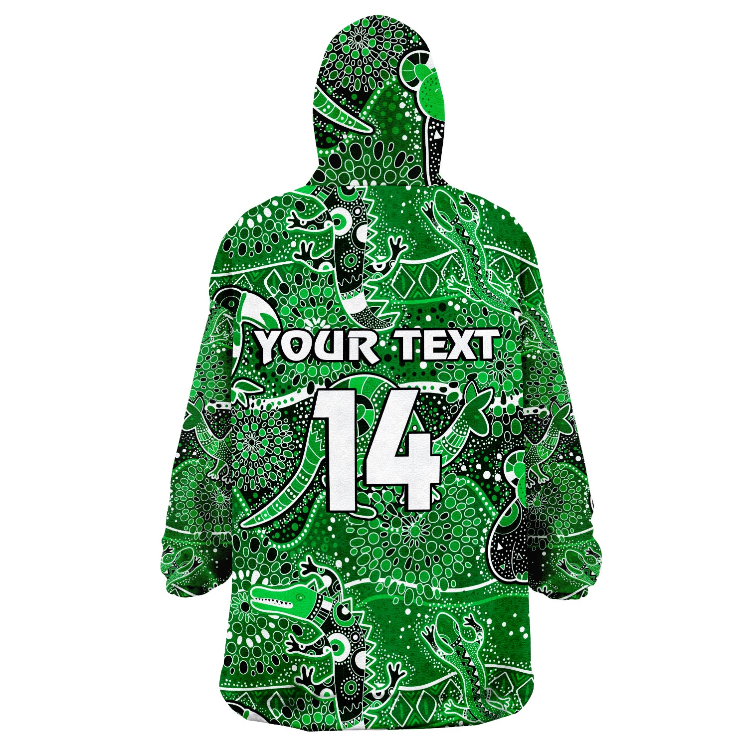 (Custom Text And Number) Aboriginal Animal And Dot Acrylic Paint Ver.01 Wearable Blanket Hoodie - Vibe Hoodie Shop