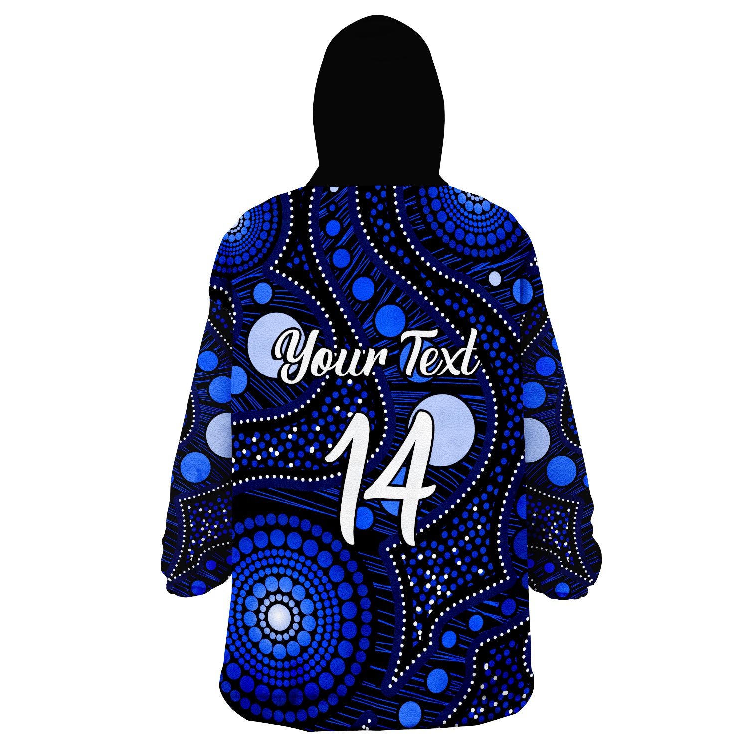 (Custom Text And Number) Aboriginal Art Ver.06 Wearable Blanket Hoodie - Vibe Hoodie Shop