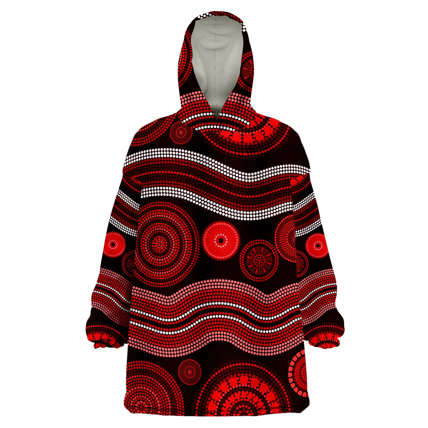 (Custom Text And Number) Aboriginal Dot Unique Style Ver.02 Wearable Blanket Hoodie - Vibe Hoodie Shop