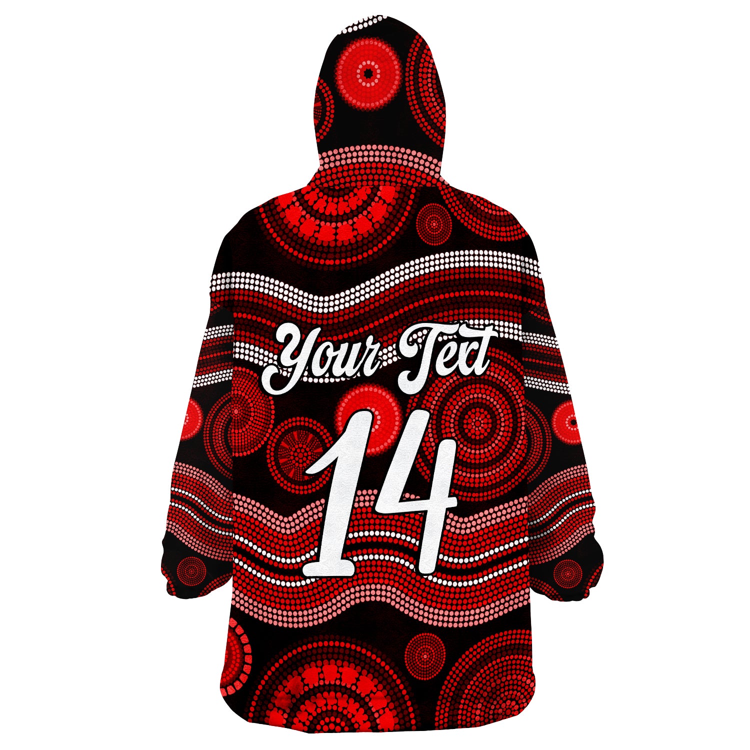 (Custom Text And Number) Aboriginal Dot Unique Style Ver.02 Wearable Blanket Hoodie - Vibe Hoodie Shop