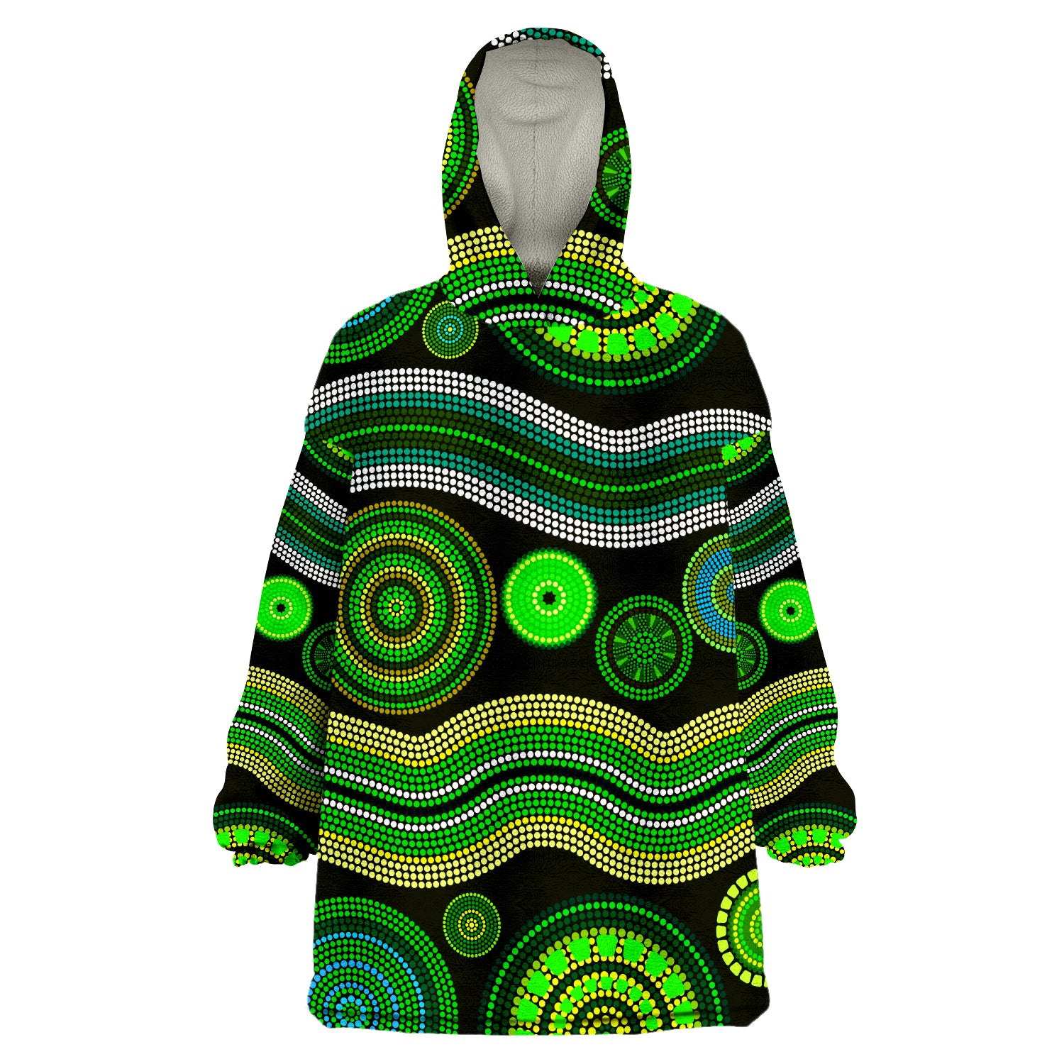 (Custom Text And Number) Aboriginal Dot Unique Style Ver.03 Wearable Blanket Hoodie - Vibe Hoodie Shop