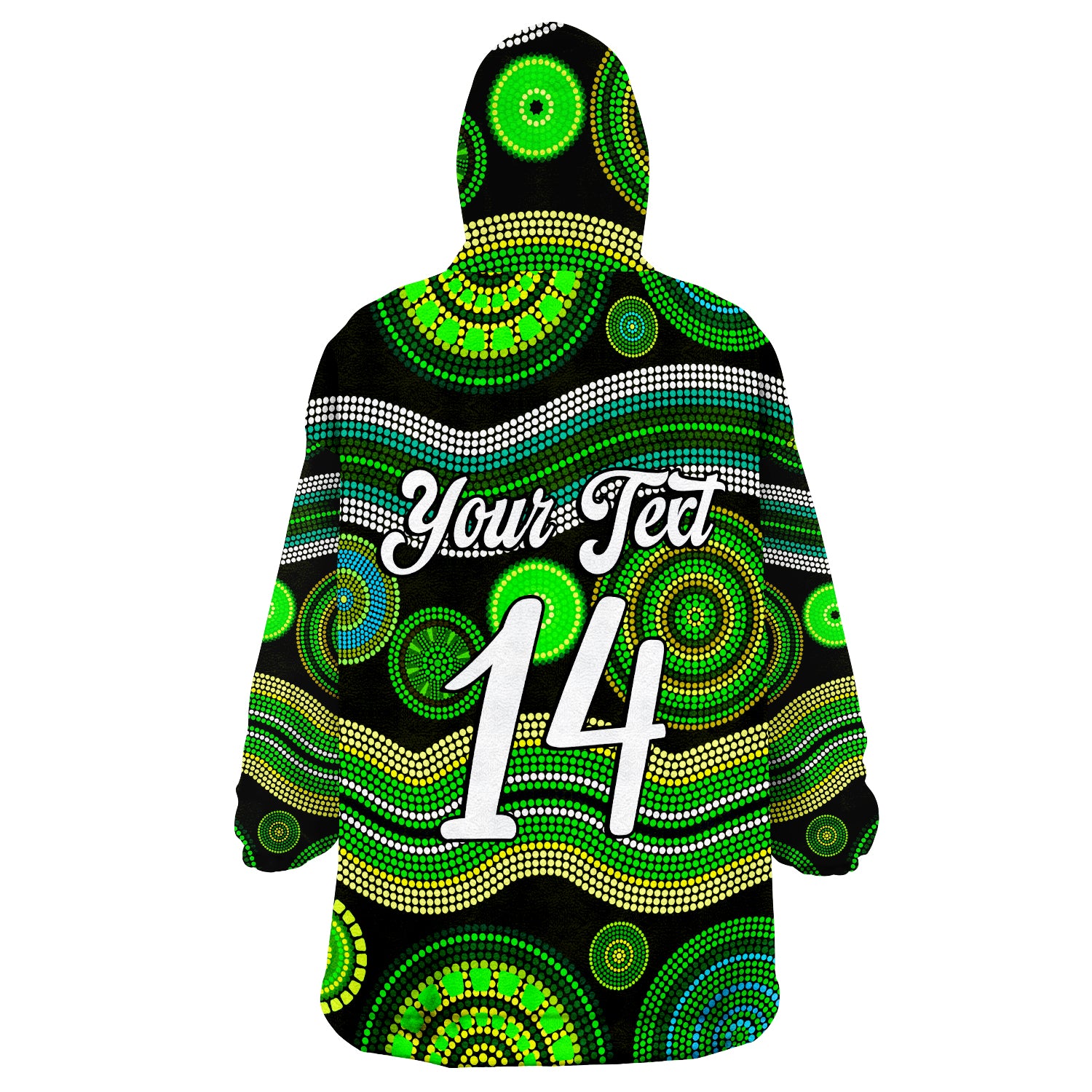 (Custom Text And Number) Aboriginal Dot Unique Style Ver.03 Wearable Blanket Hoodie - Vibe Hoodie Shop