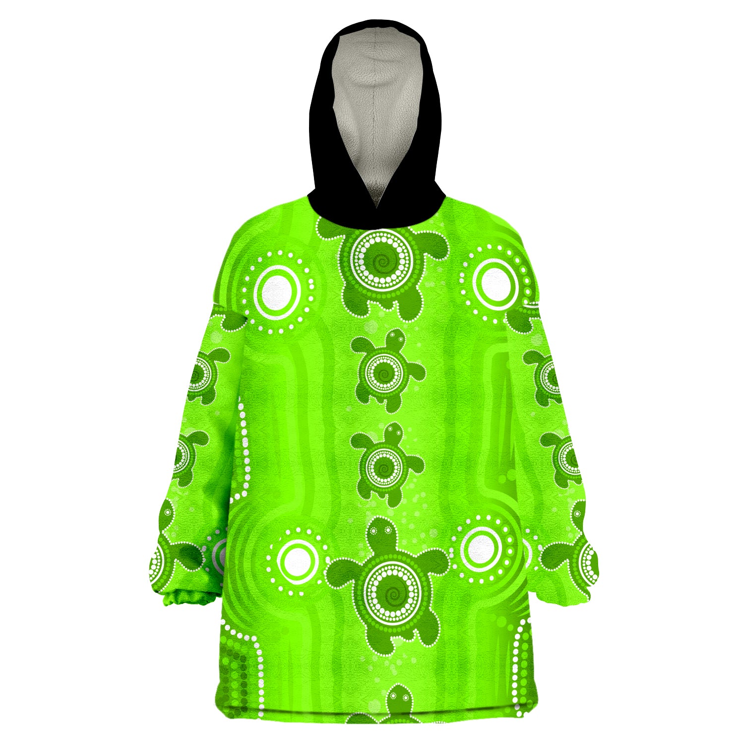 (Custom Text And Number) Aussie Aboriginal Sea Turtle Ver.02 Wearable Blanket Hoodie - Vibe Hoodie Shop