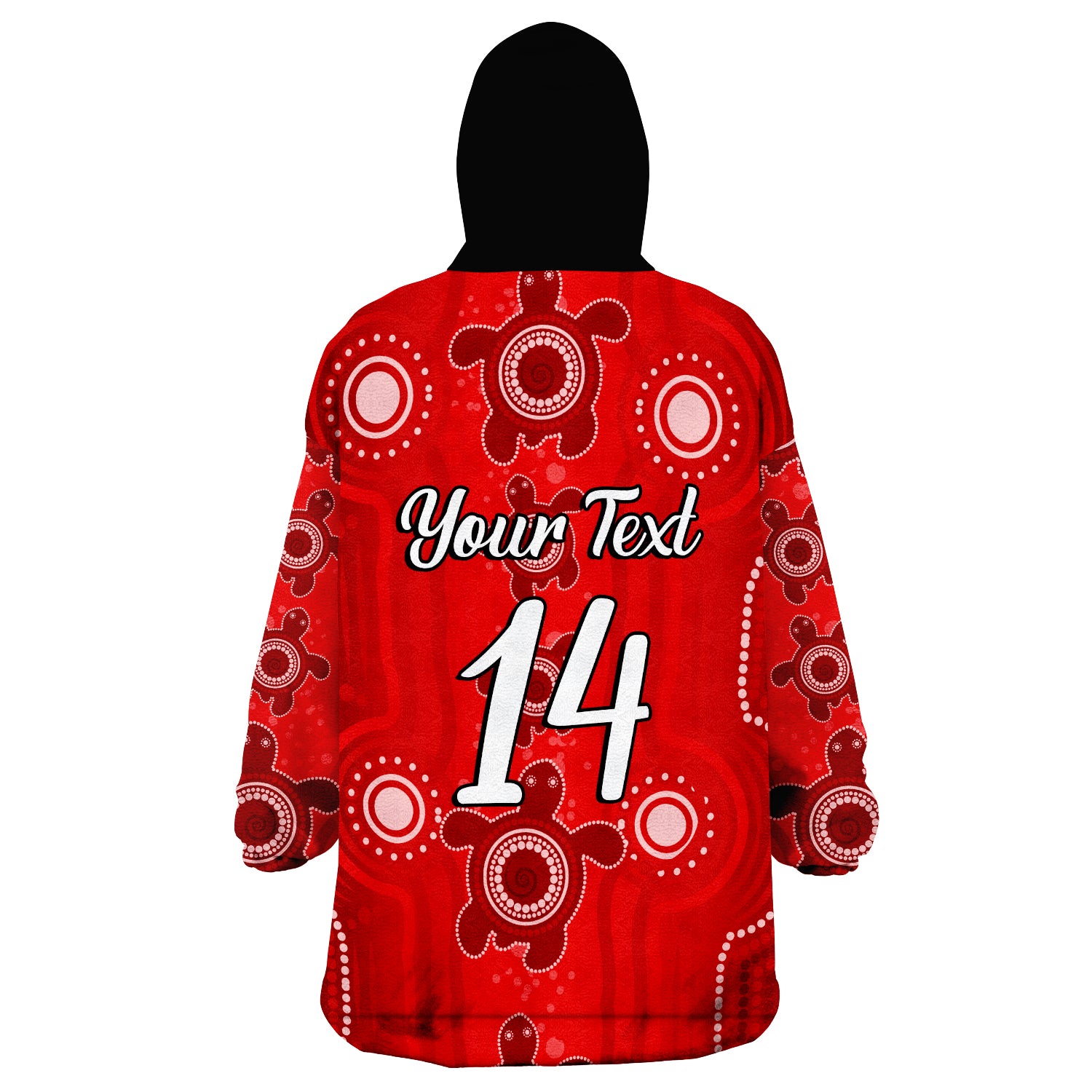 (Custom Text And Number) Aussie Aboriginal Sea Turtle Ver.04 Wearable Blanket Hoodie - Vibe Hoodie Shop