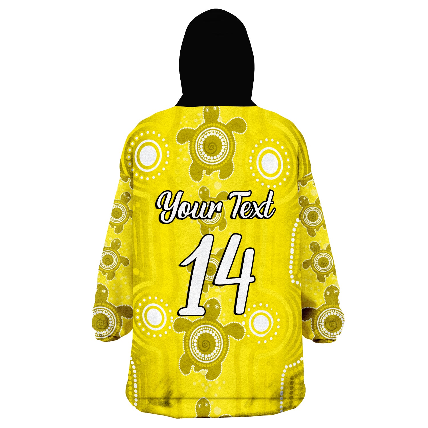 (Custom Text And Number) Aussie Aboriginal Sea Turtle Ver.05 Wearable Blanket Hoodie - Vibe Hoodie Shop