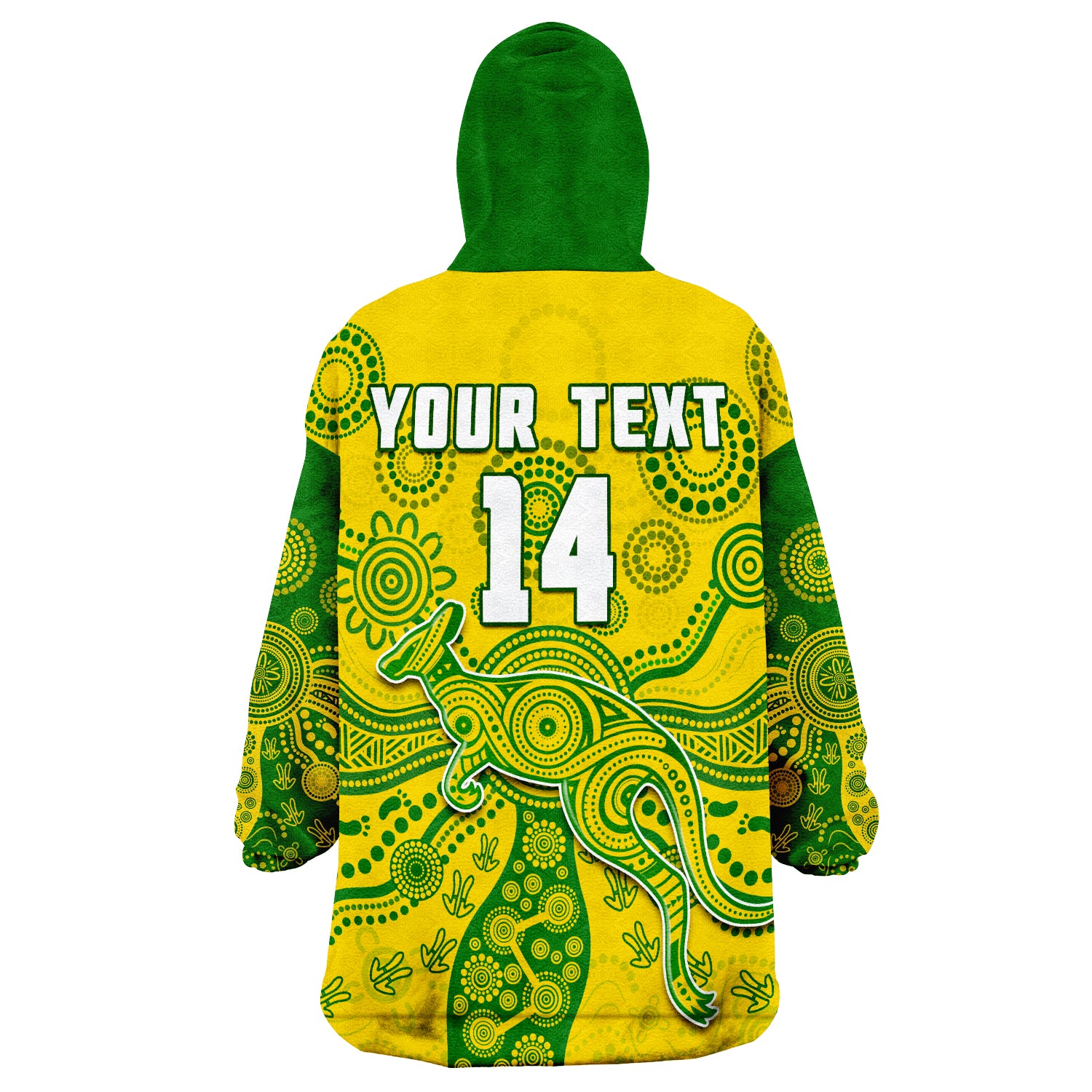 (Custom Text And Number) Australia National Colours Proud Aussie Special Indigenous Wearable Blanket Hoodie - Vibe Hoodie Shop