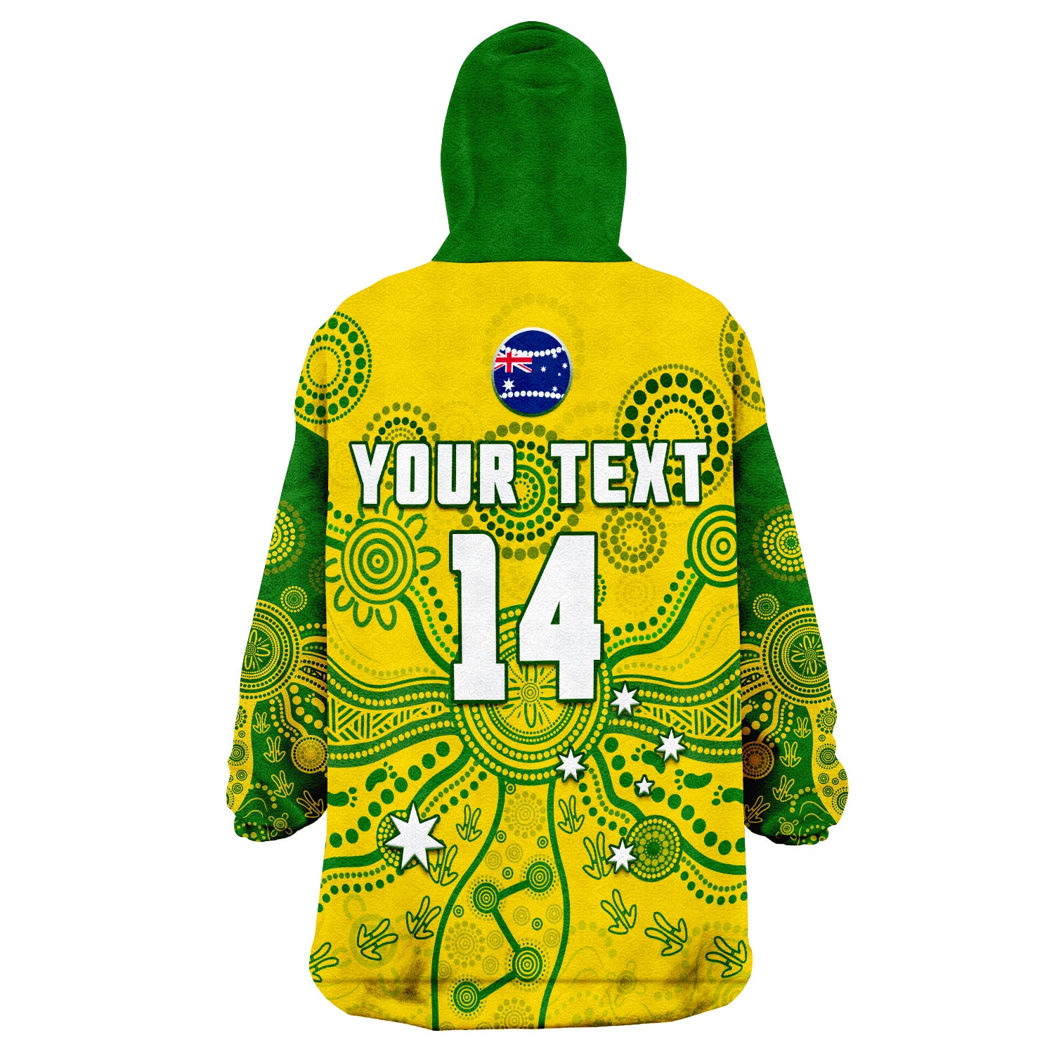 (Custom Text And Number) Cricket Australia Aussie 2022 Indigenous Special Version Wearable Blanket Hoodie - Vibe Hoodie Shop