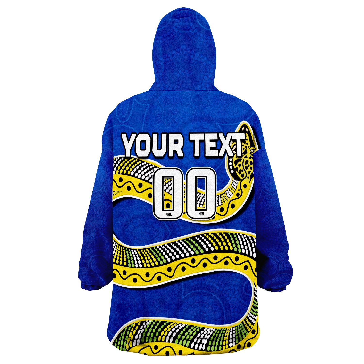 (Custom Text And Number) Eels Rugby Aboriginal Art Simple Style Wearable Blanket Hoodie - Vibe Hoodie Shop