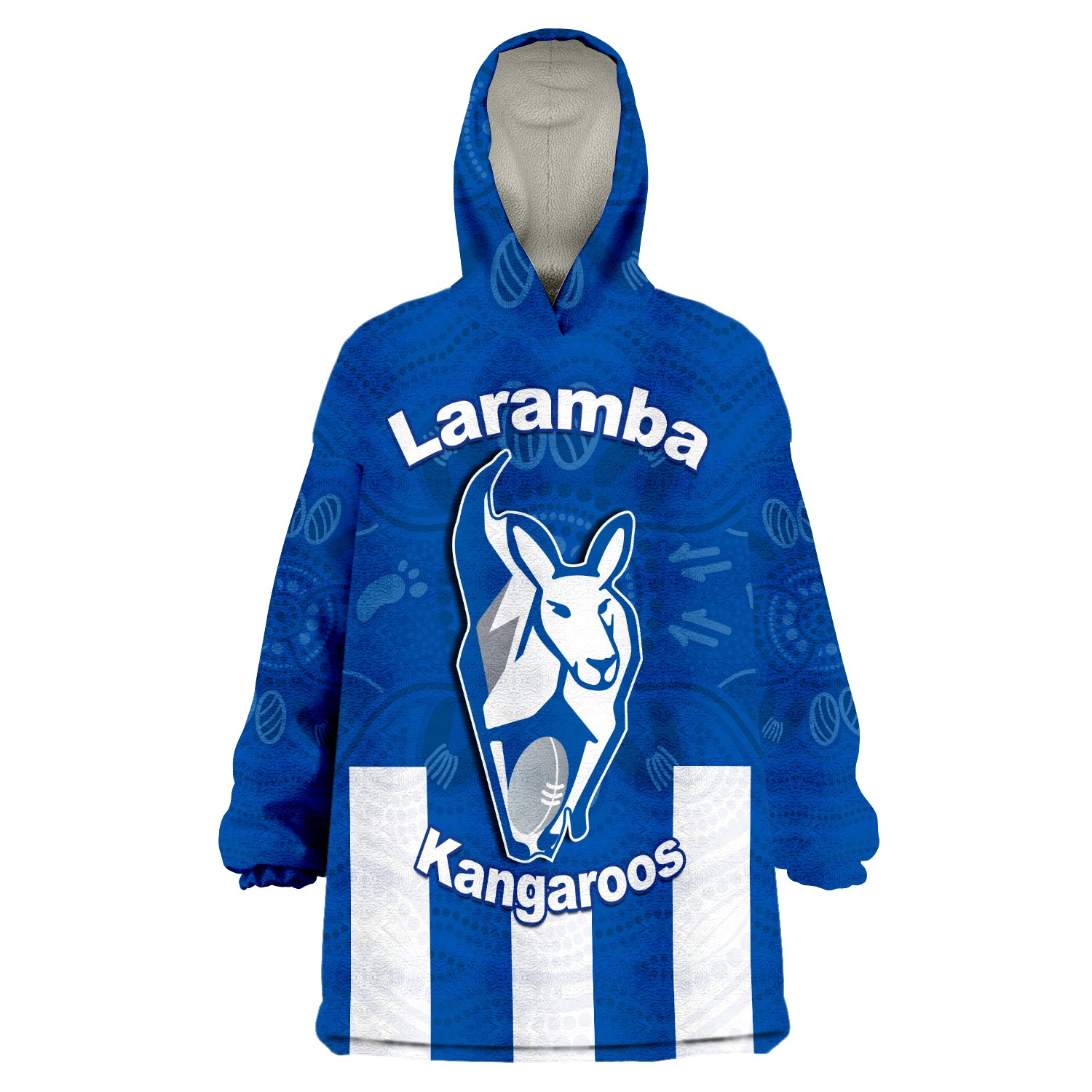 (Custom Text and Number) Kangaroos Laramba Roos Football Club Wearable Blanket Hoodie - Vibe Hoodie Shop