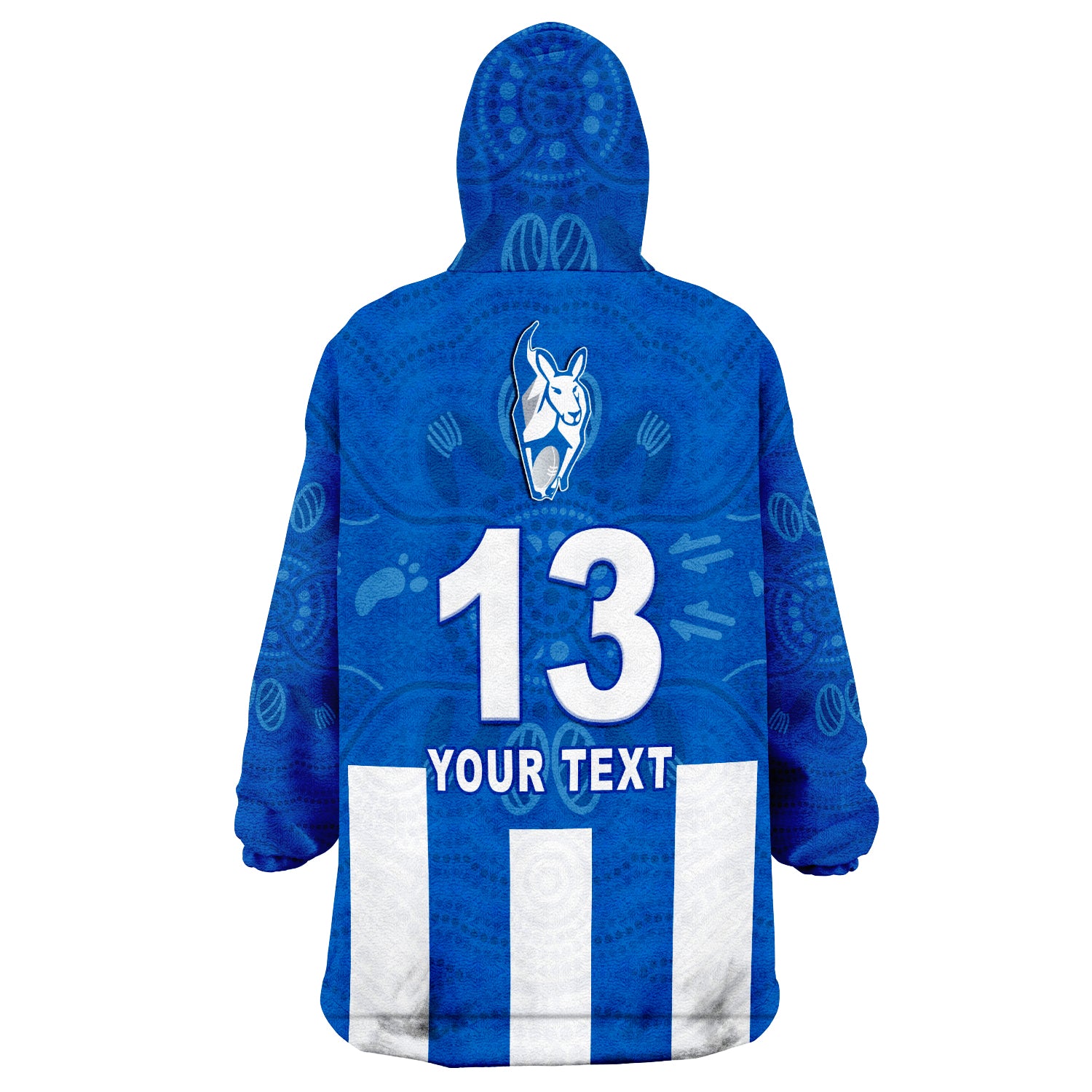 (Custom Text and Number) Kangaroos Laramba Roos Football Club Wearable Blanket Hoodie - Vibe Hoodie Shop