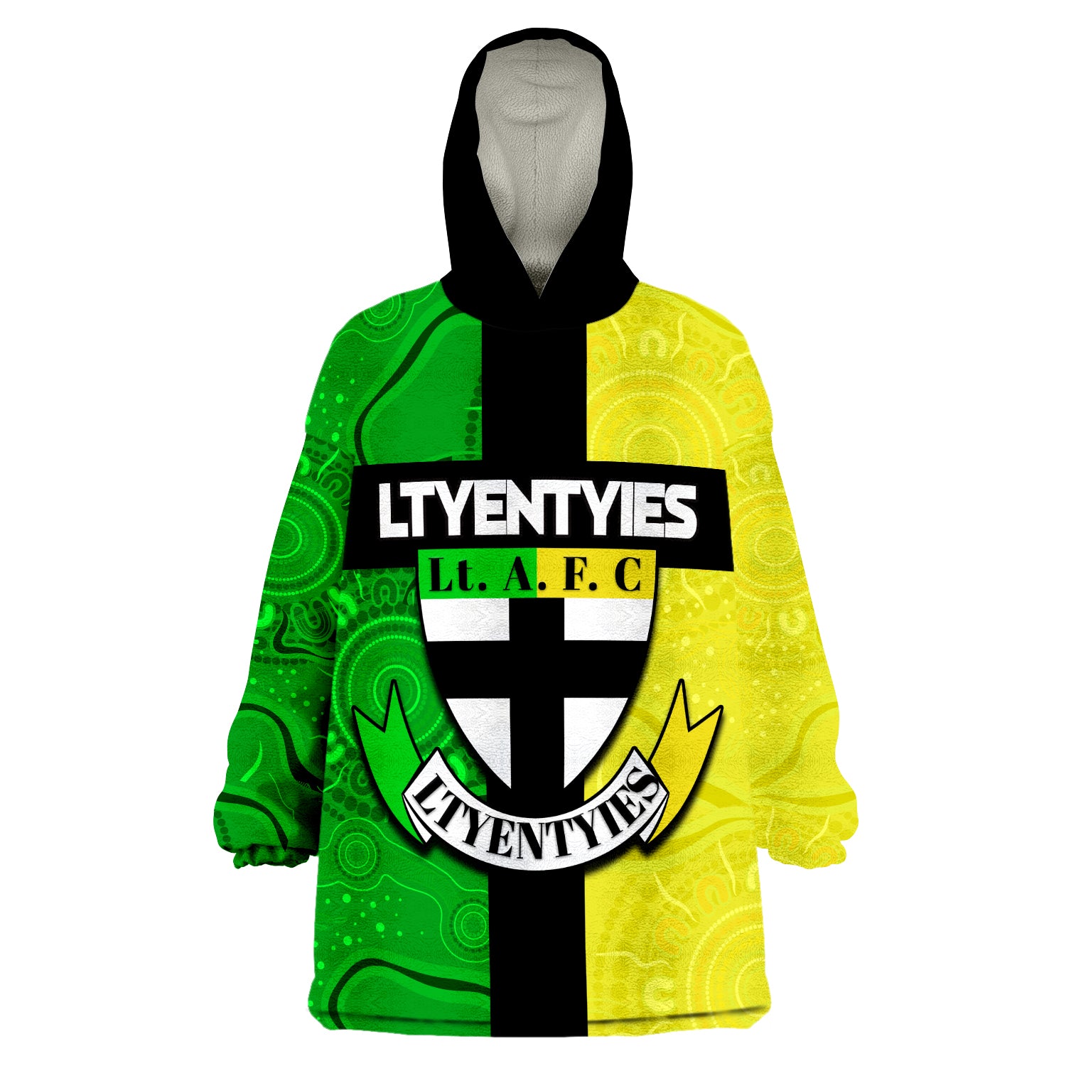 (Custom Text and Number) Ltyentyies Lt. A. F. C Australian Football Aboriginal Wearable Blanket Hoodie - Vibe Hoodie Shop