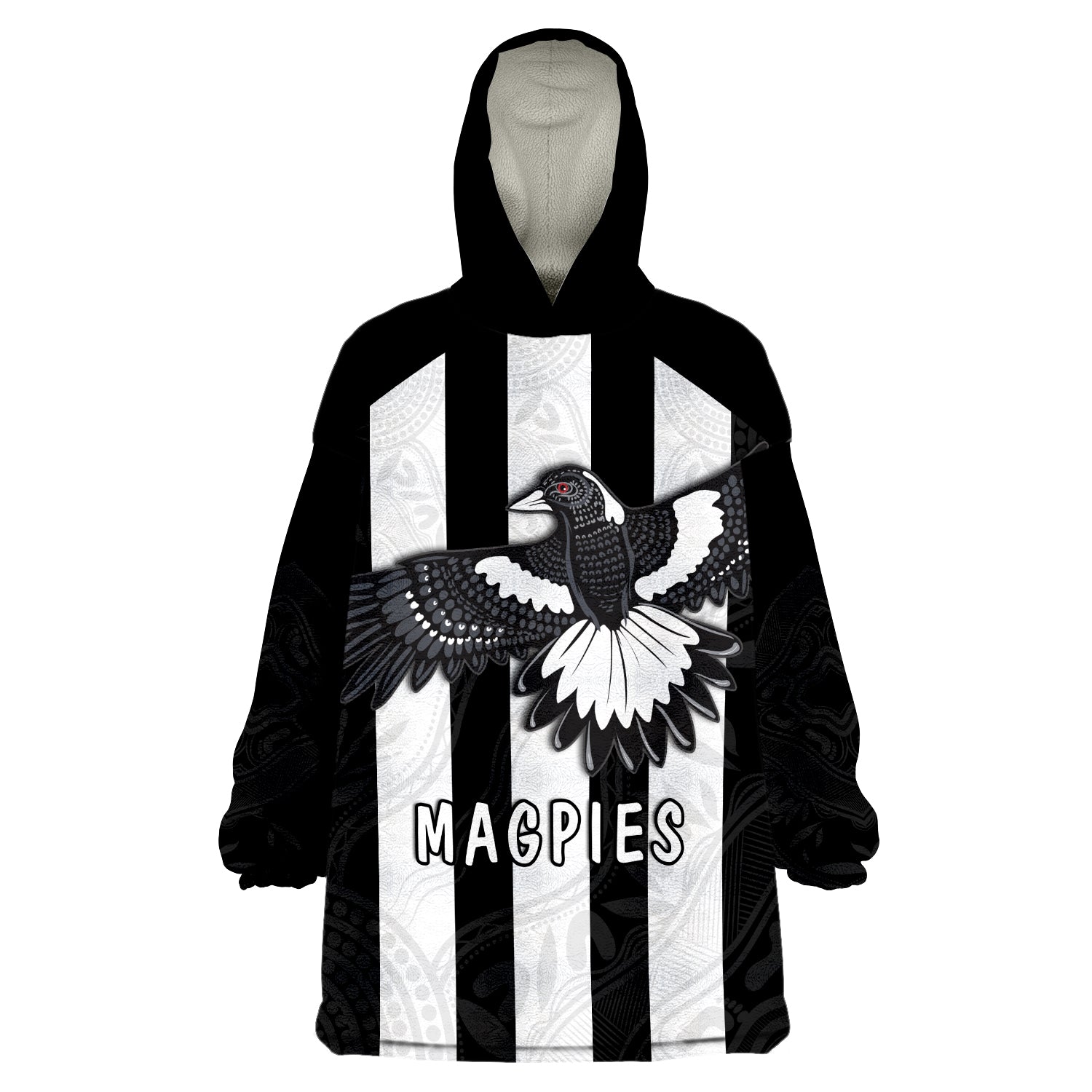 (Custom Text and Number) Magpies Indigenous 2022 Heroic Wearable Blanket Hoodie - Vibe Hoodie Shop