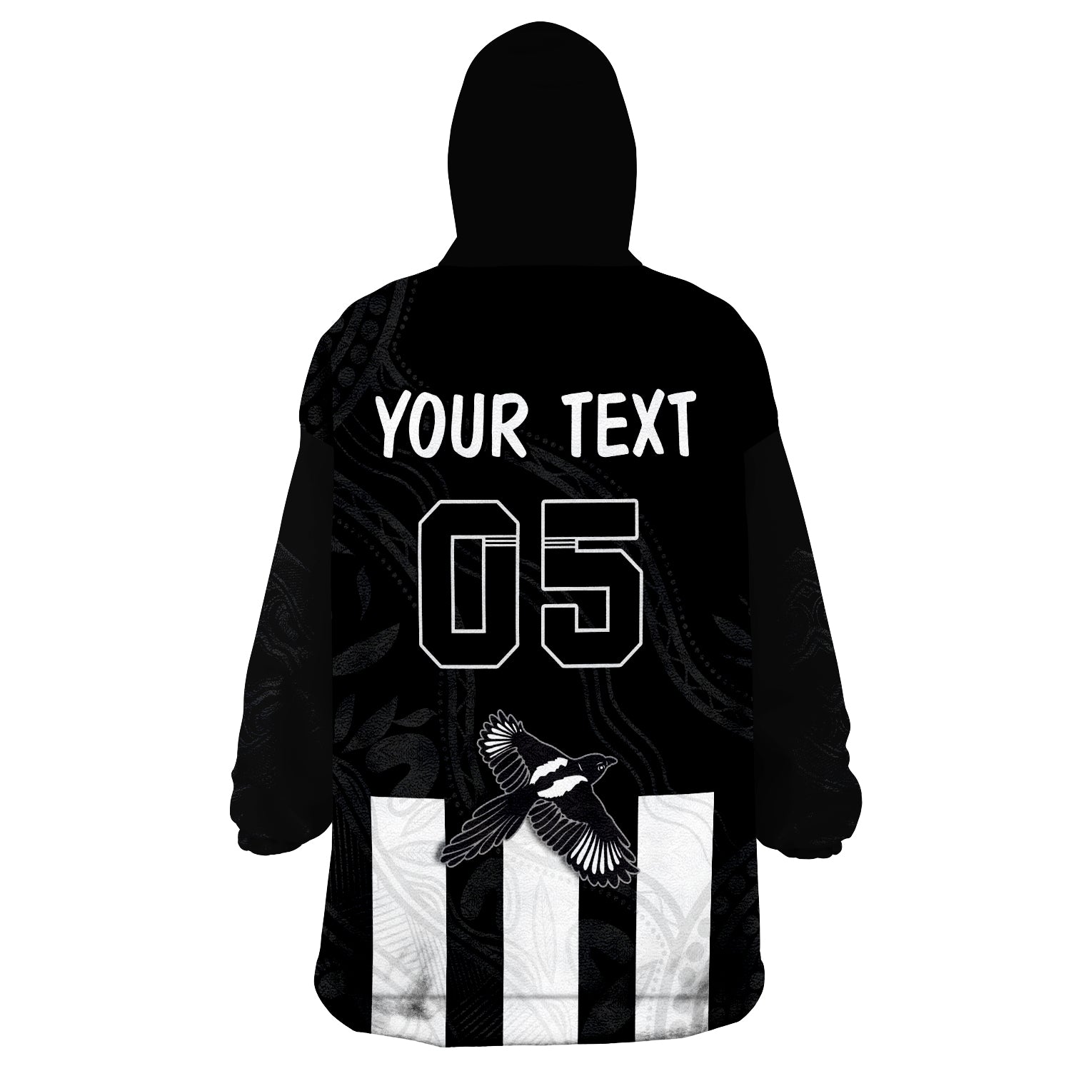 (Custom Text and Number) Magpies Indigenous 2022 Heroic Wearable Blanket Hoodie - Vibe Hoodie Shop