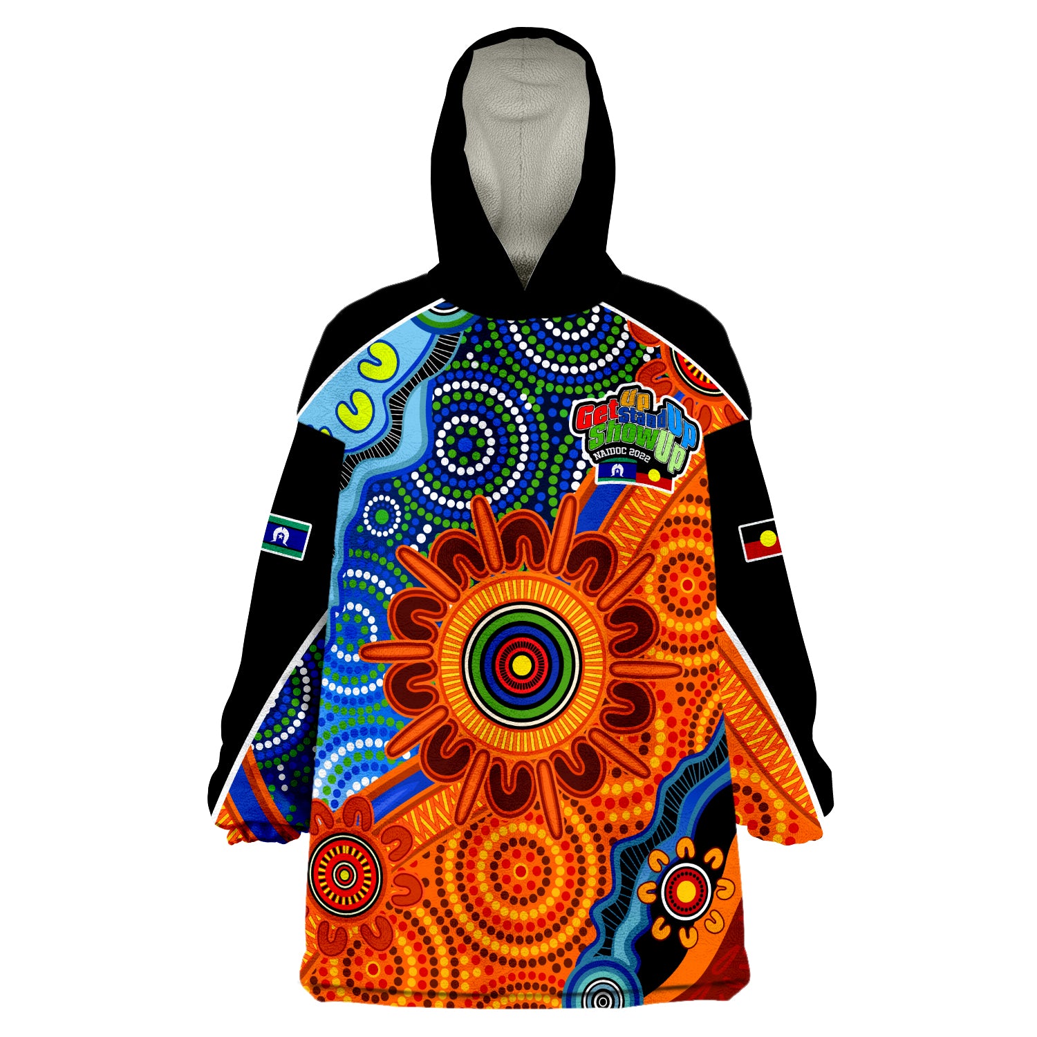 (Custom Text and Number) NAIDOC Week 2022 Aboriginal and Torres Strait Islanders Together Wearable Blanket Hoodie - Vibe Hoodie Shop