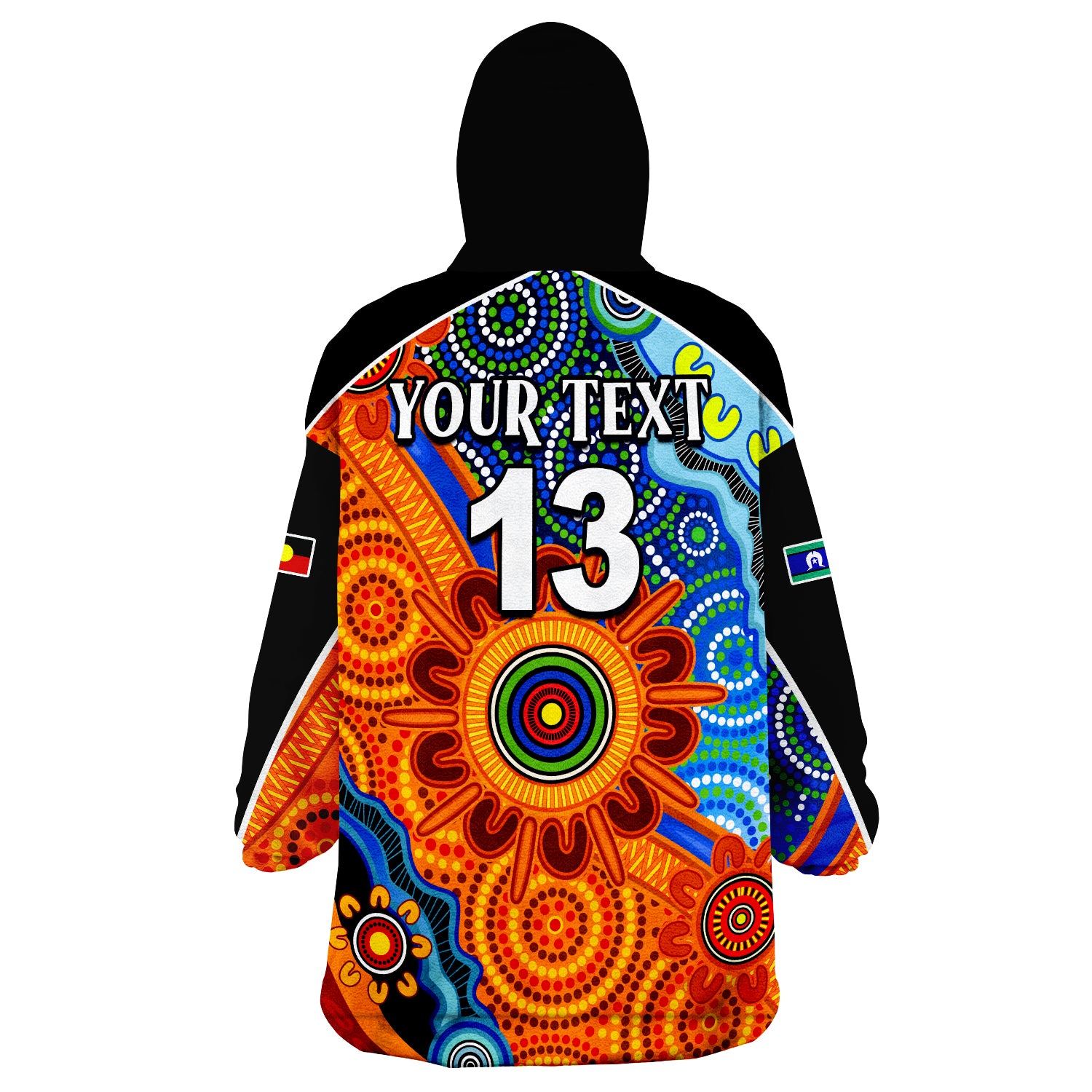 (Custom Text and Number) NAIDOC Week 2022 Aboriginal and Torres Strait Islanders Together Wearable Blanket Hoodie - Vibe Hoodie Shop