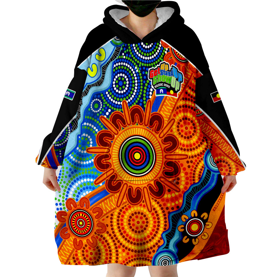 (Custom Text and Number) NAIDOC Week 2022 Aboriginal and Torres Strait Islanders Together Wearable Blanket Hoodie - Vibe Hoodie Shop