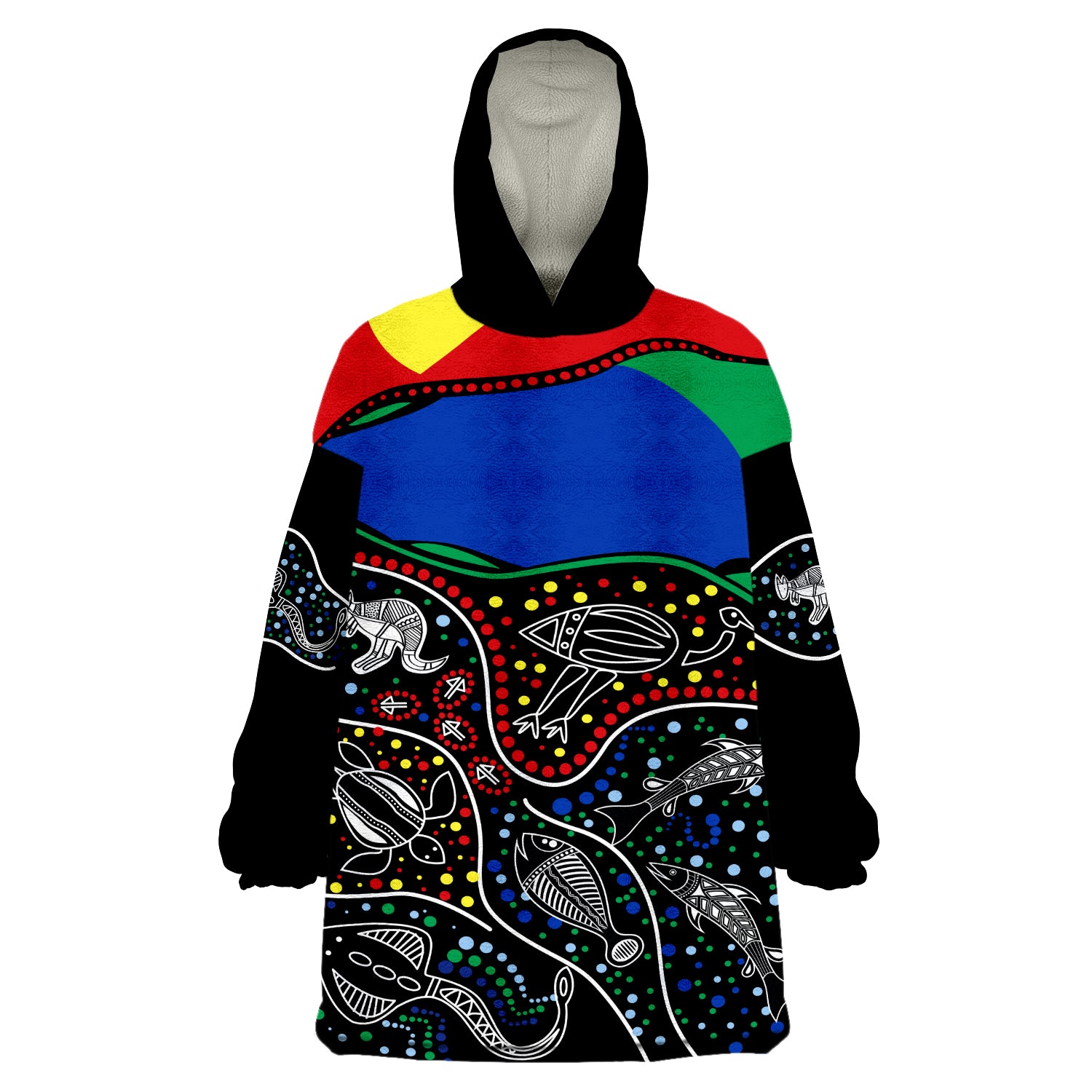 (Custom Text and Number) NAIDOC Week National Aborigines And Torres Strait Islander Animals Aboriginal Art Wearable Blanket Hoodie - Vibe Hoodie Shop