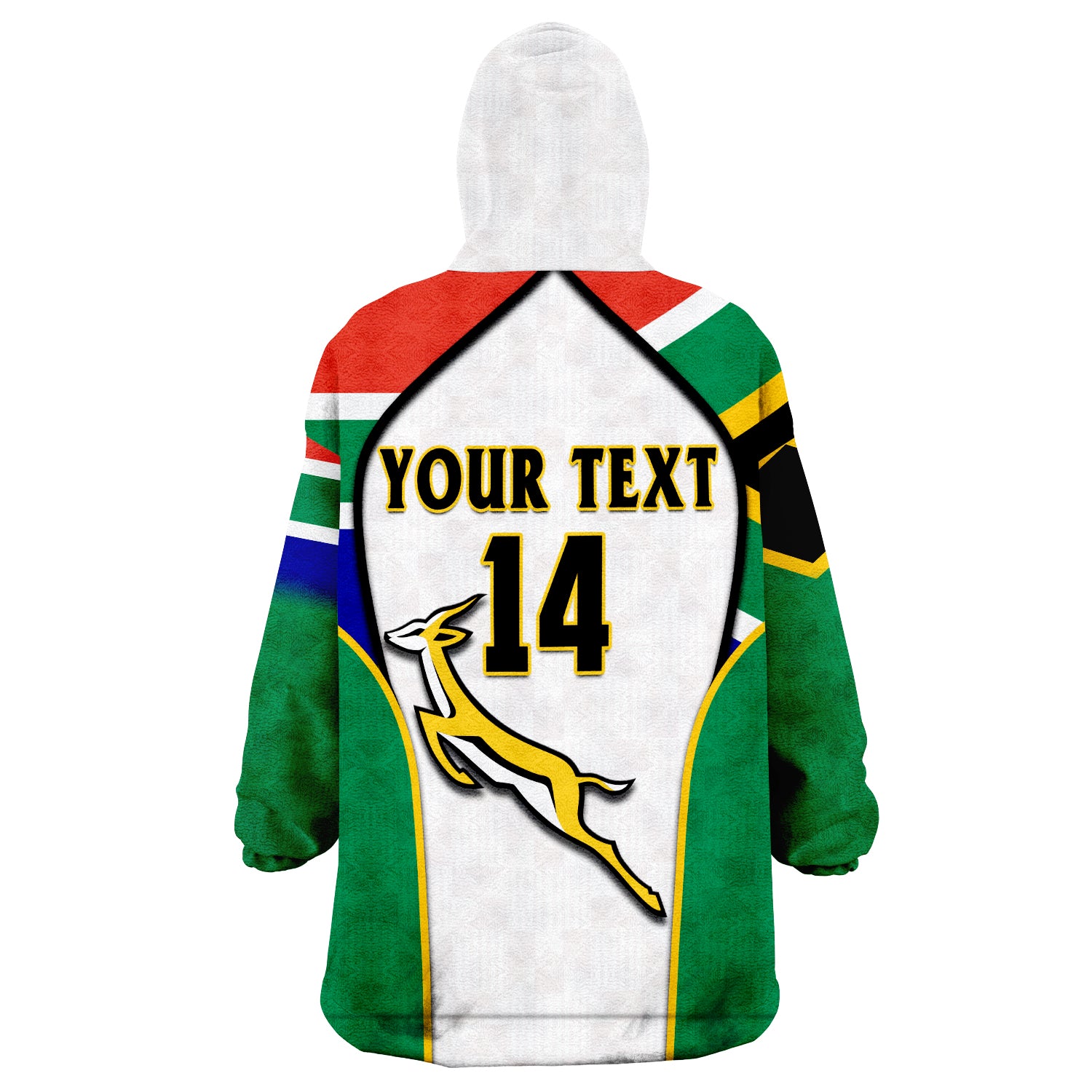 (Custom Text And Number) South Africa Rugby Springboks 2022 Go Bokke African Pattern Wearable Blanket Hoodie - Vibe Hoodie Shop