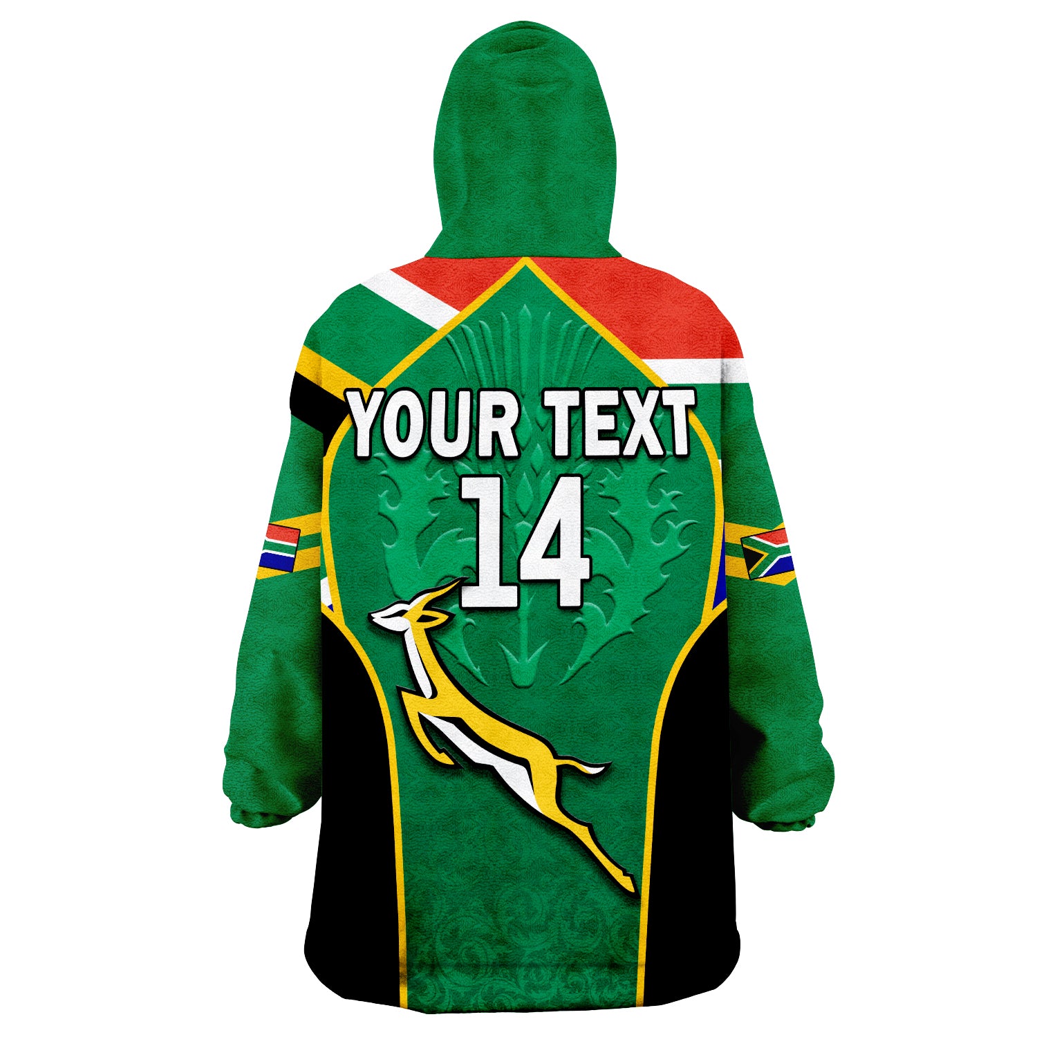 (Custom Text And Number) South Africa Rugby Springboks 2022 Sporty Style Go Amabokoboko Wearable Blanket Hoodie - Vibe Hoodie Shop