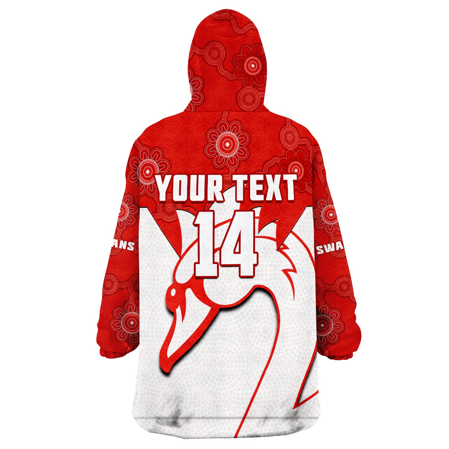 (Custom Text And Number) Sydney Football Swans 1874 Dot Painting Artsy Wearable Blanket Hoodie - Vibe Hoodie Shop