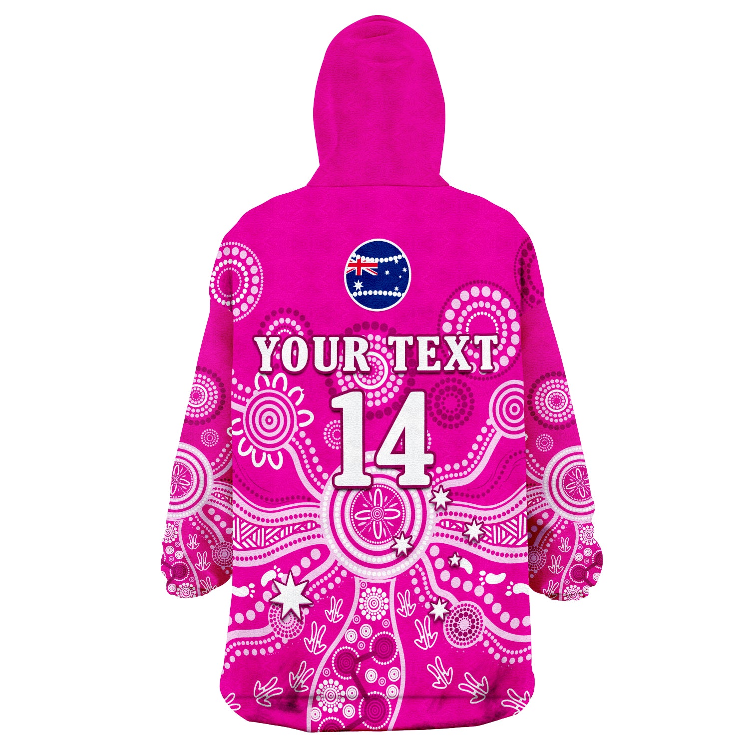 (Custom Text And Number) Sydney Sixers Cricket Indigenous Australian Art Ver.01 Wearable Blanket Hoodie - Vibe Hoodie Shop