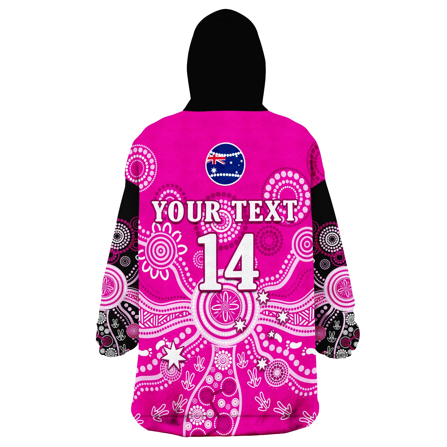 (Custom Text And Number) Sydney Sixers Cricket Indigenous Australian Art Ver.02 Wearable Blanket Hoodie - Vibe Hoodie Shop