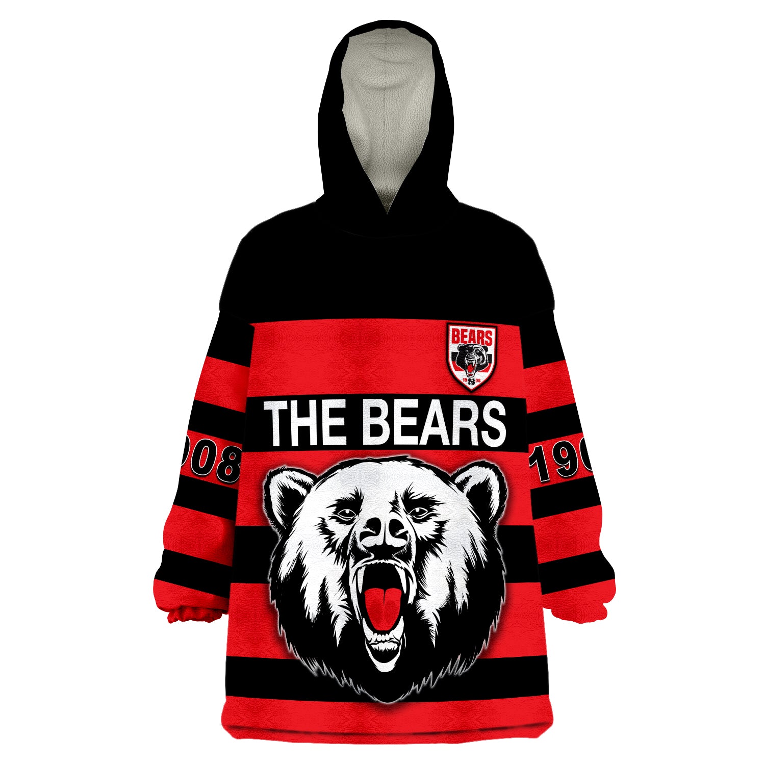 (Custom Text and Number) The Bears North Sydney Bears Strong Comeback Wearable Blanket Hoodie - Vibe Hoodie Shop