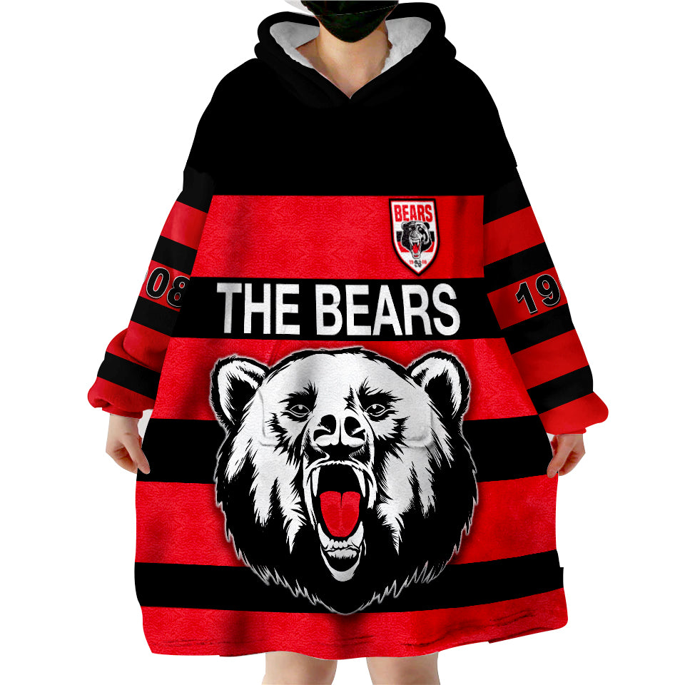 (Custom Text and Number) The Bears North Sydney Bears Strong Comeback Wearable Blanket Hoodie - Vibe Hoodie Shop