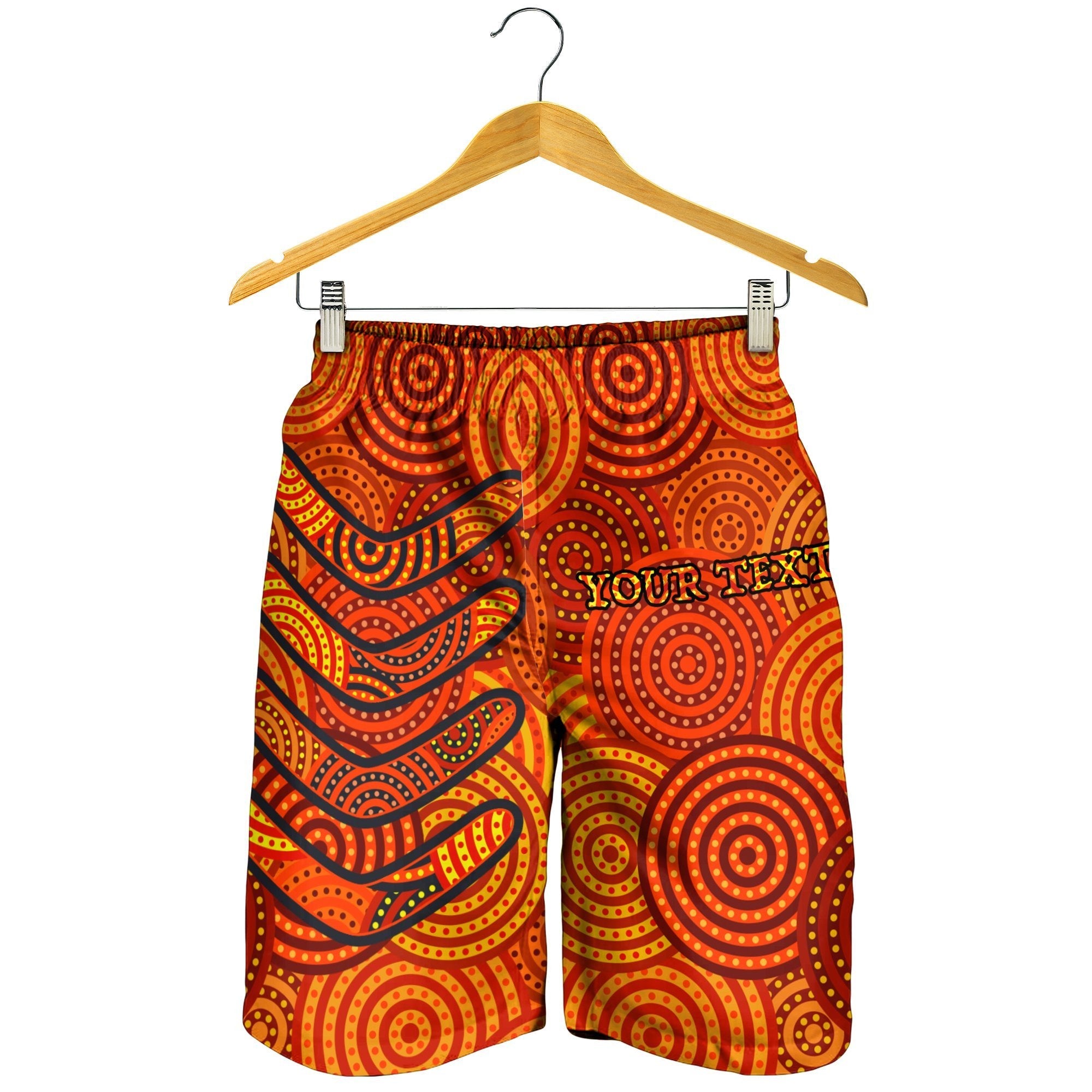 Aboriginal Personalised Men's Short - Aboriginal Boomerangs And Dot Circle - Vibe Hoodie Shop