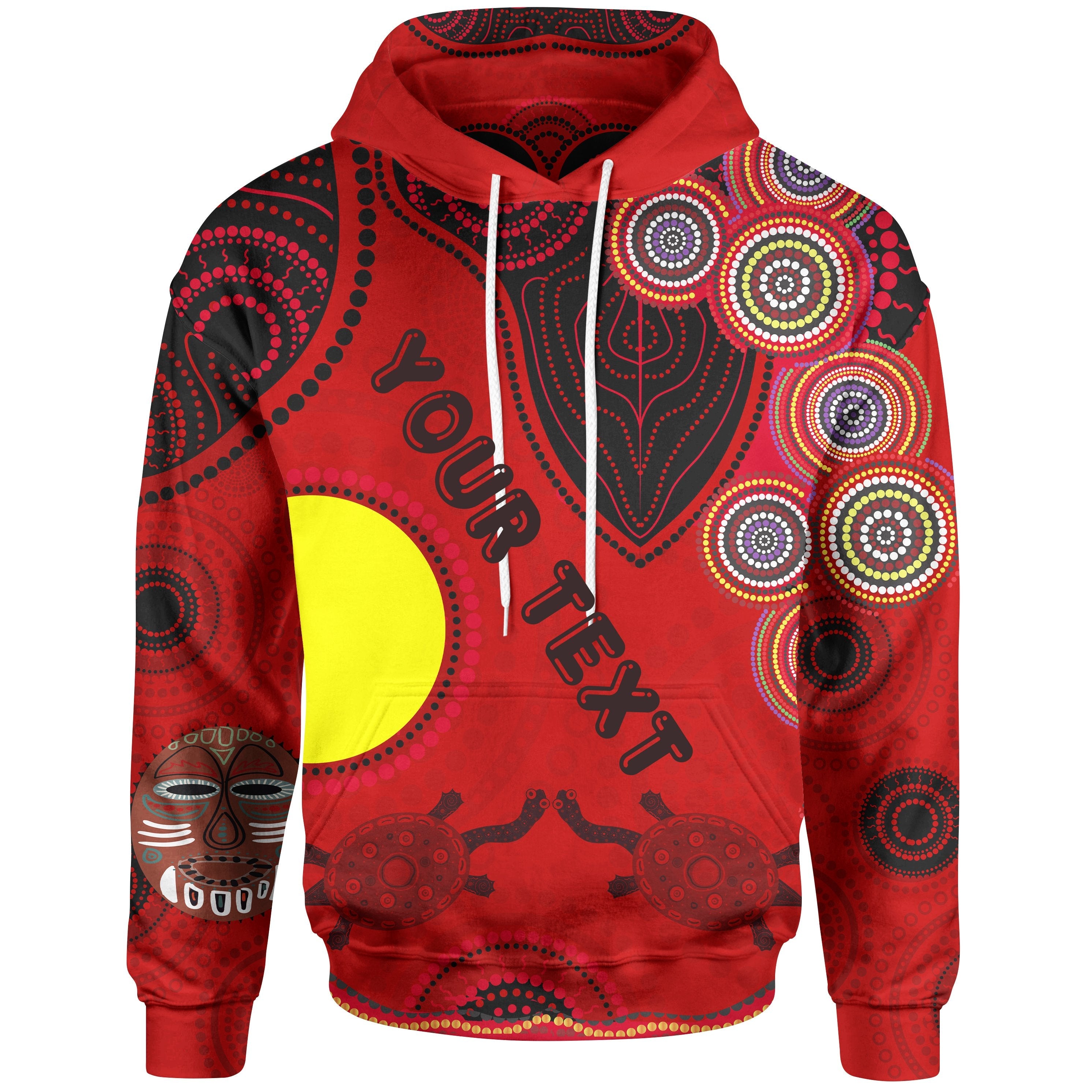 (Custom Text) Hoodie - Aboriginal Animal Dot Pattern - Vibe Hoodie Shop