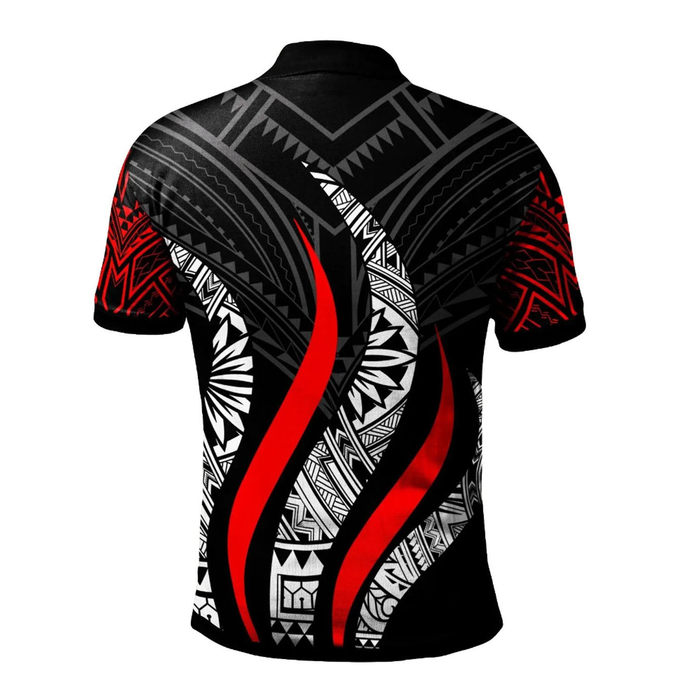 Vibe Hoodie Papua New Guinea Polo Shirt - Papua New Guinea Strong Fire Pattern Red - Vibe Hoodie Shop