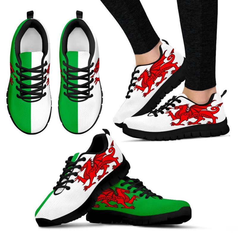 Cymru Wales (Welsh) Dragon Unisex Men's / Women's Sneakers (Shoes) - Vibe Hoodie Shop