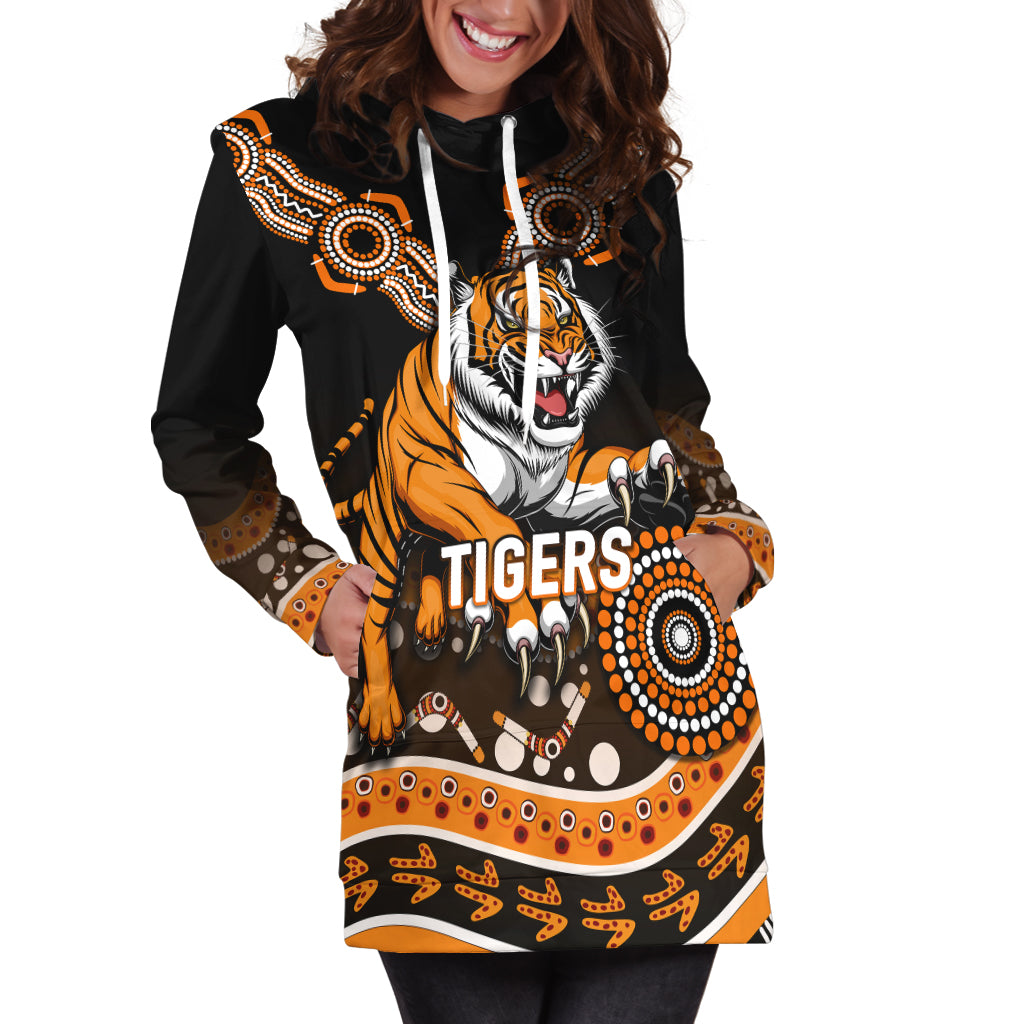 (Custom Personalised) Tigers Rugby 2022 Aboriginal Art Hoodie Dress - - Vibe Hoodie Shop