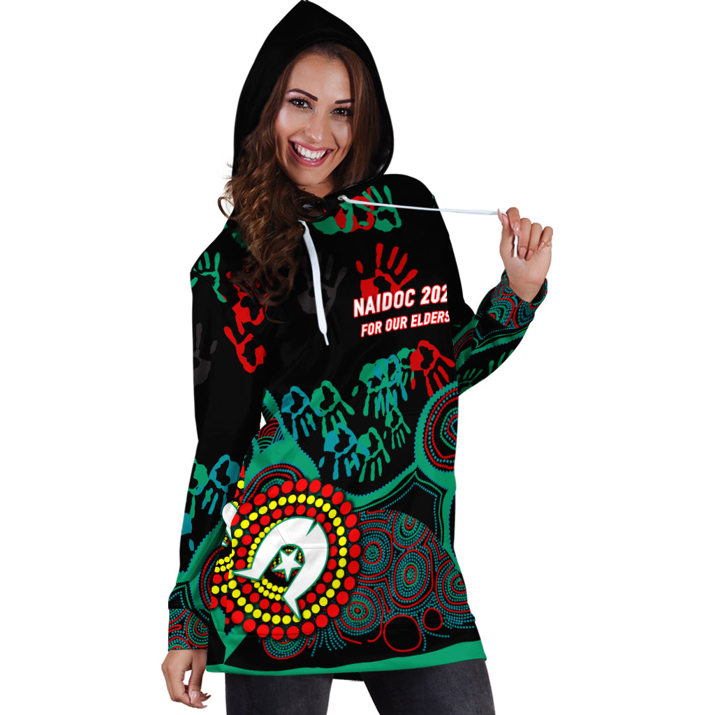 (Custom Personalised) NAIDOC Week 2023 Aboriginal Art For Our Elders Hoodie Dress - - Vibe Hoodie Shop